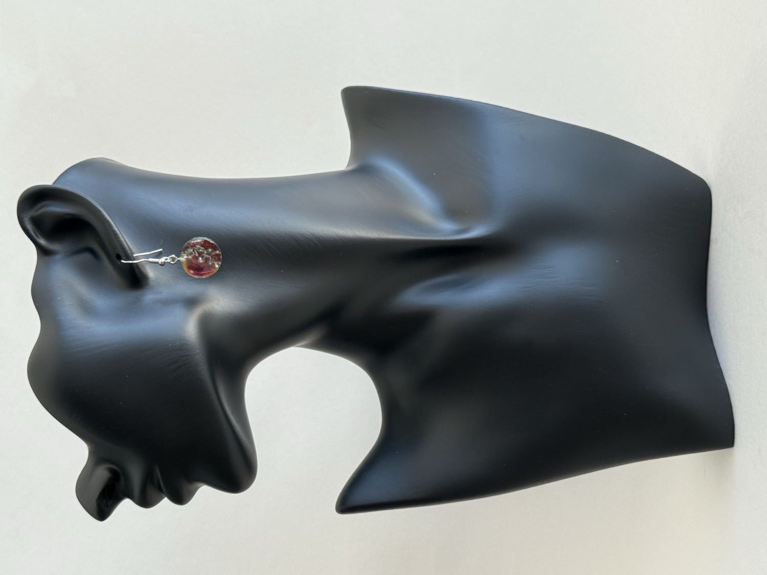 Red orange round earring