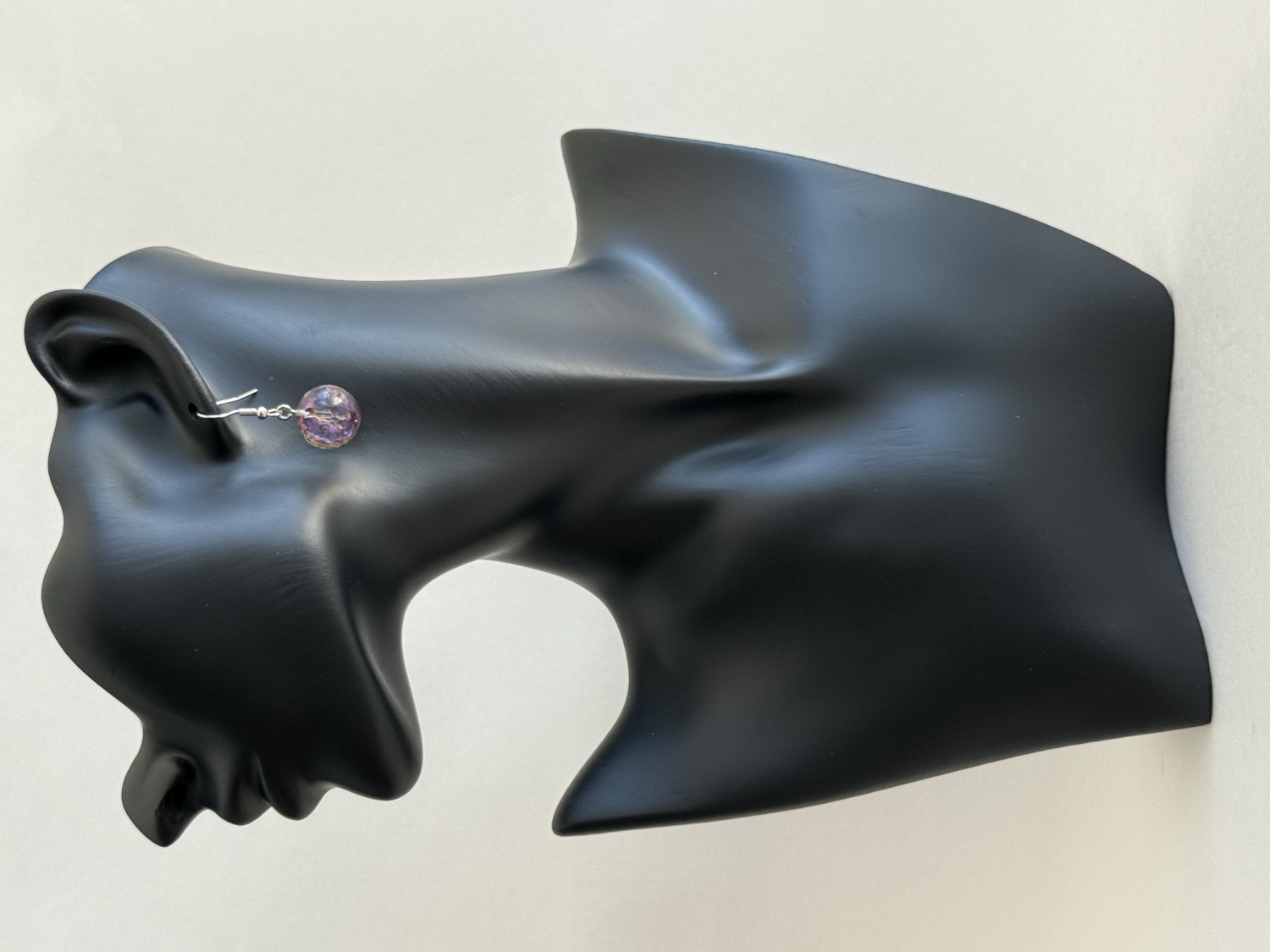 Purple round earring