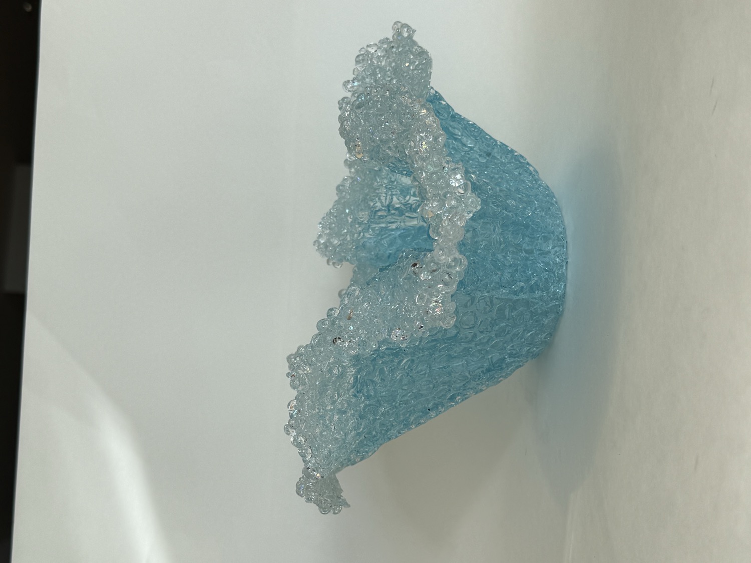 Blue resin dome art piece