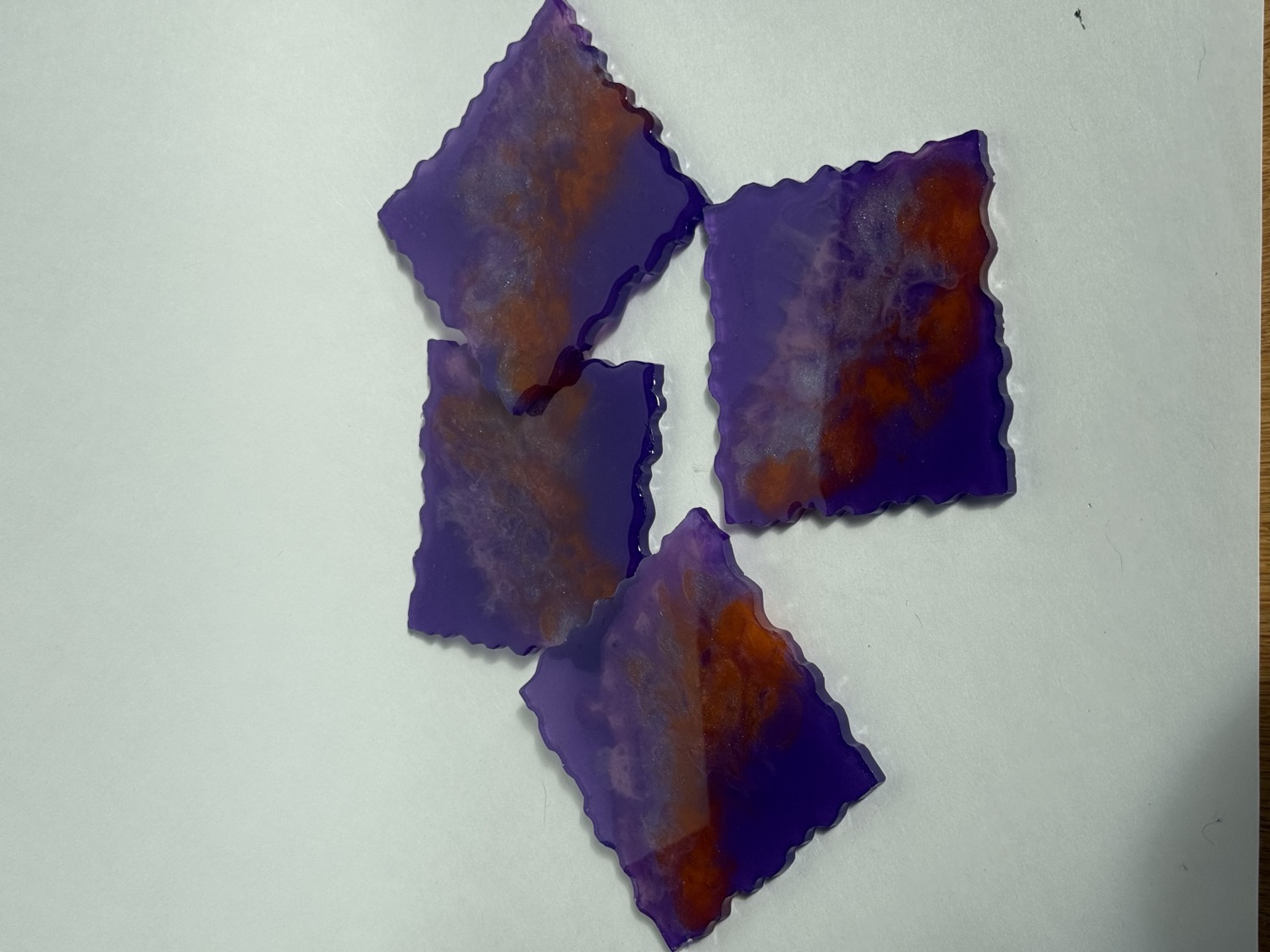 Purple red square coaster set