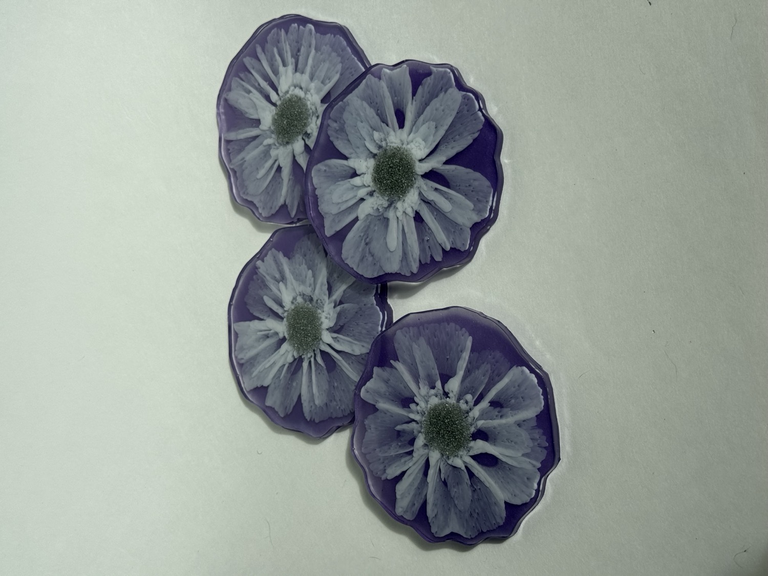 Purple daisy coaster set