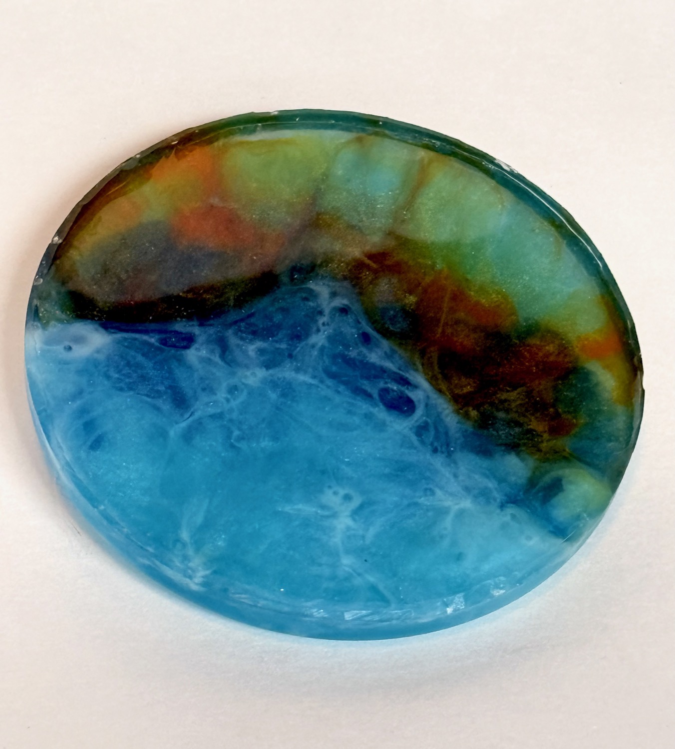 Ocean marble coaster view 3