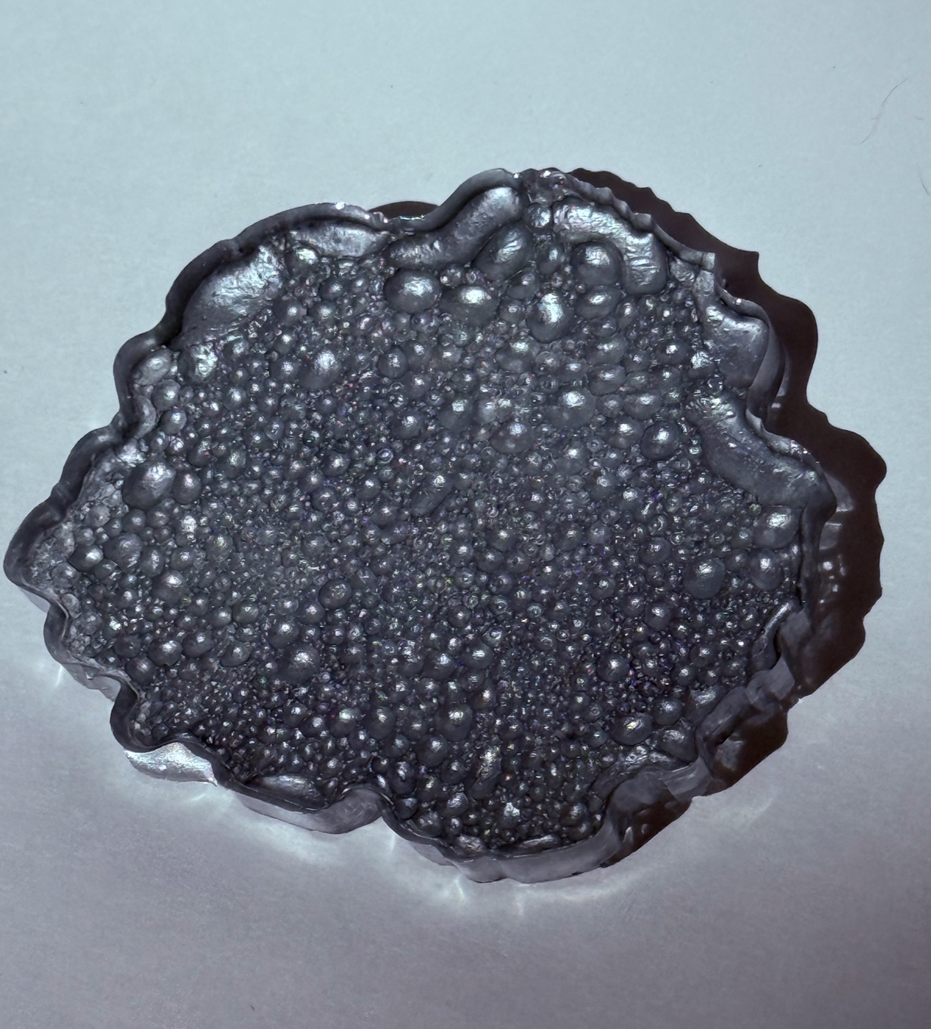 Silver foam coaster view 2