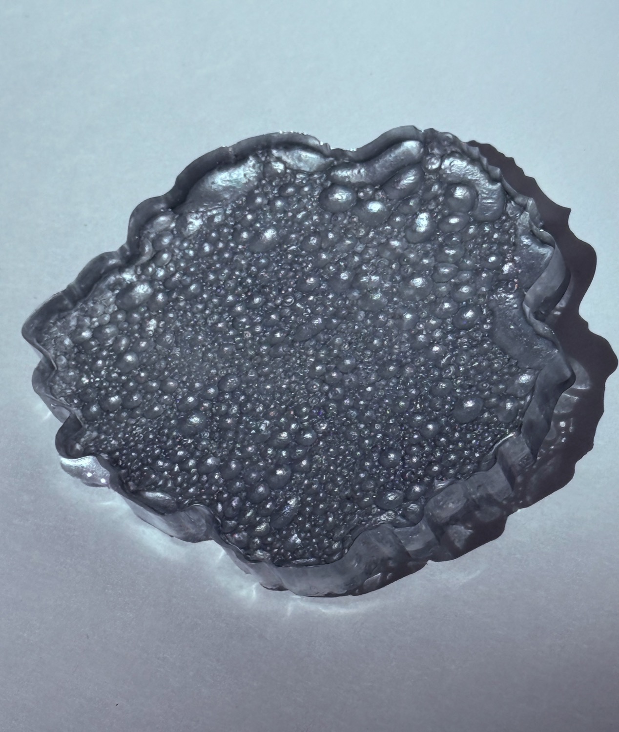 Silver foam coaster view 3