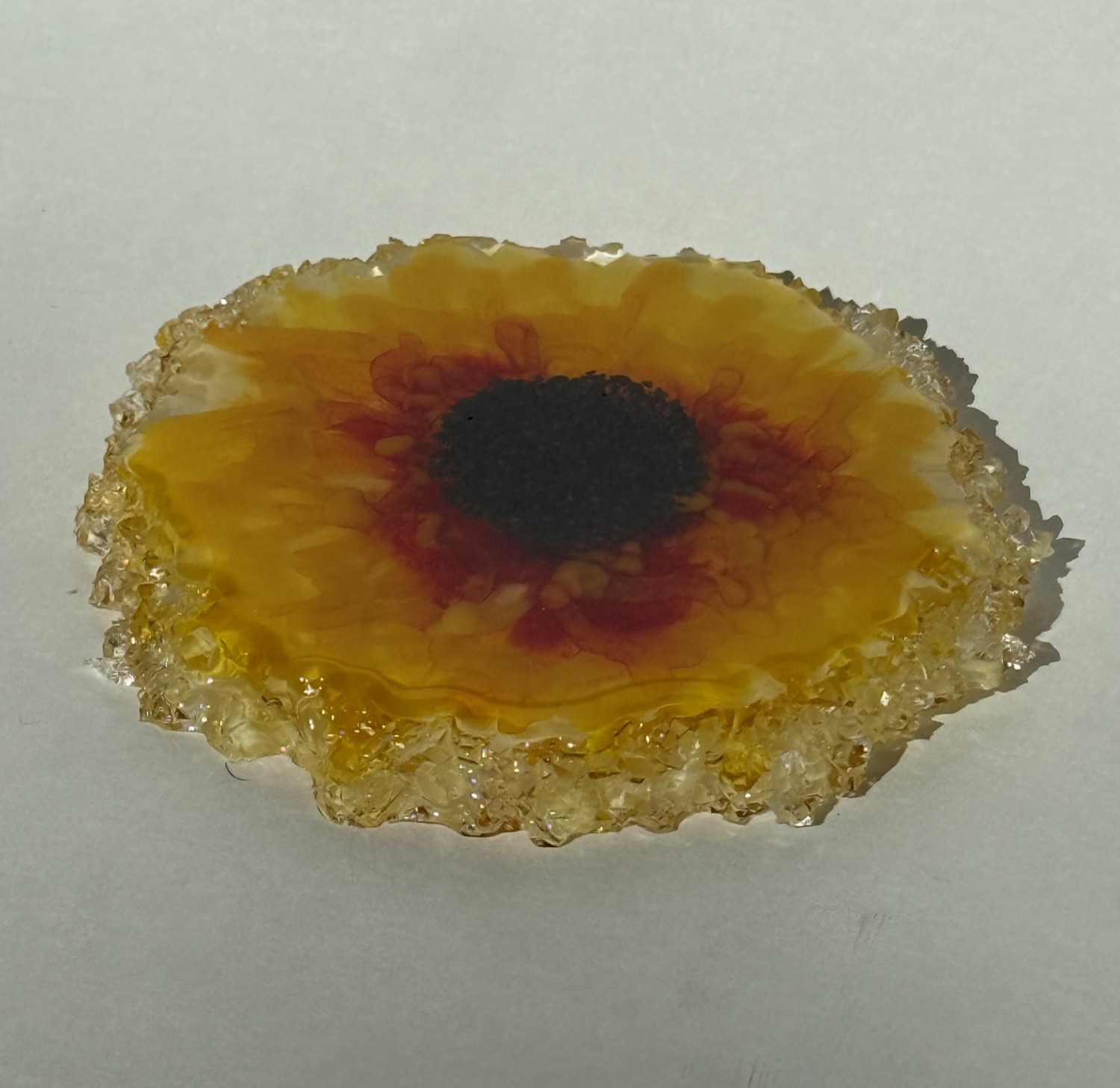 Golden sunflower coaster view 2