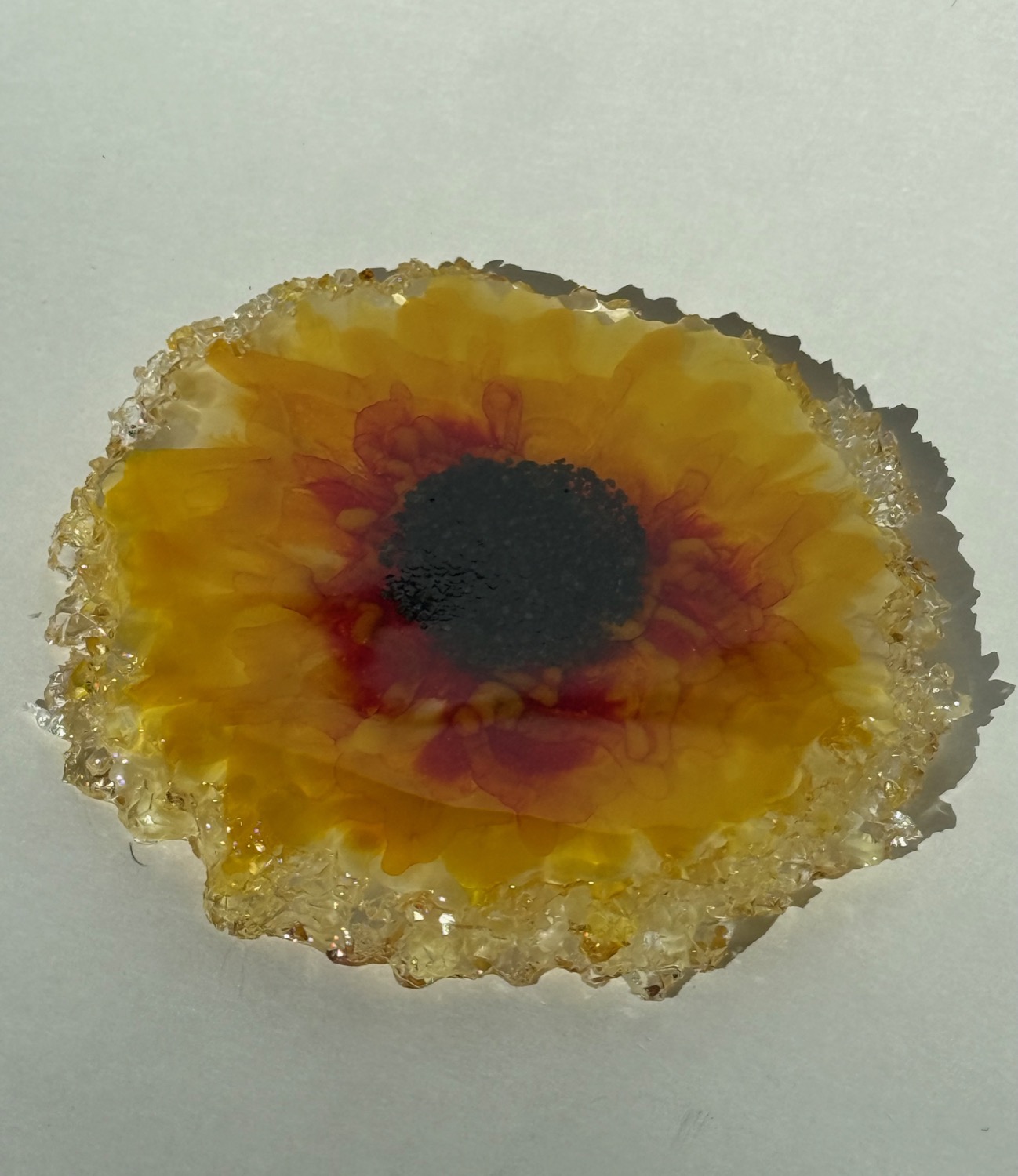 Golden sunflower coaster view 3