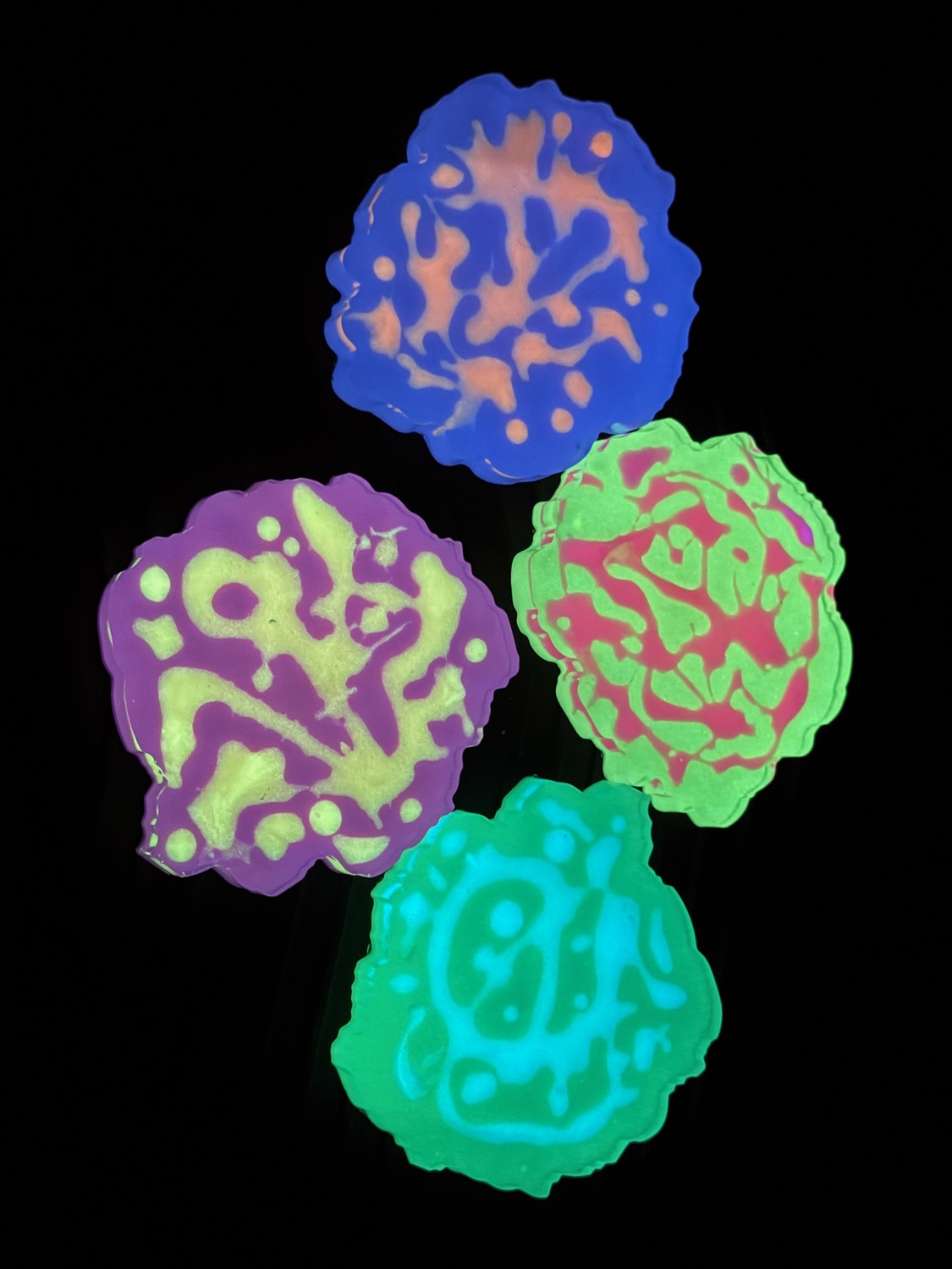 Neon blob coasters view 3