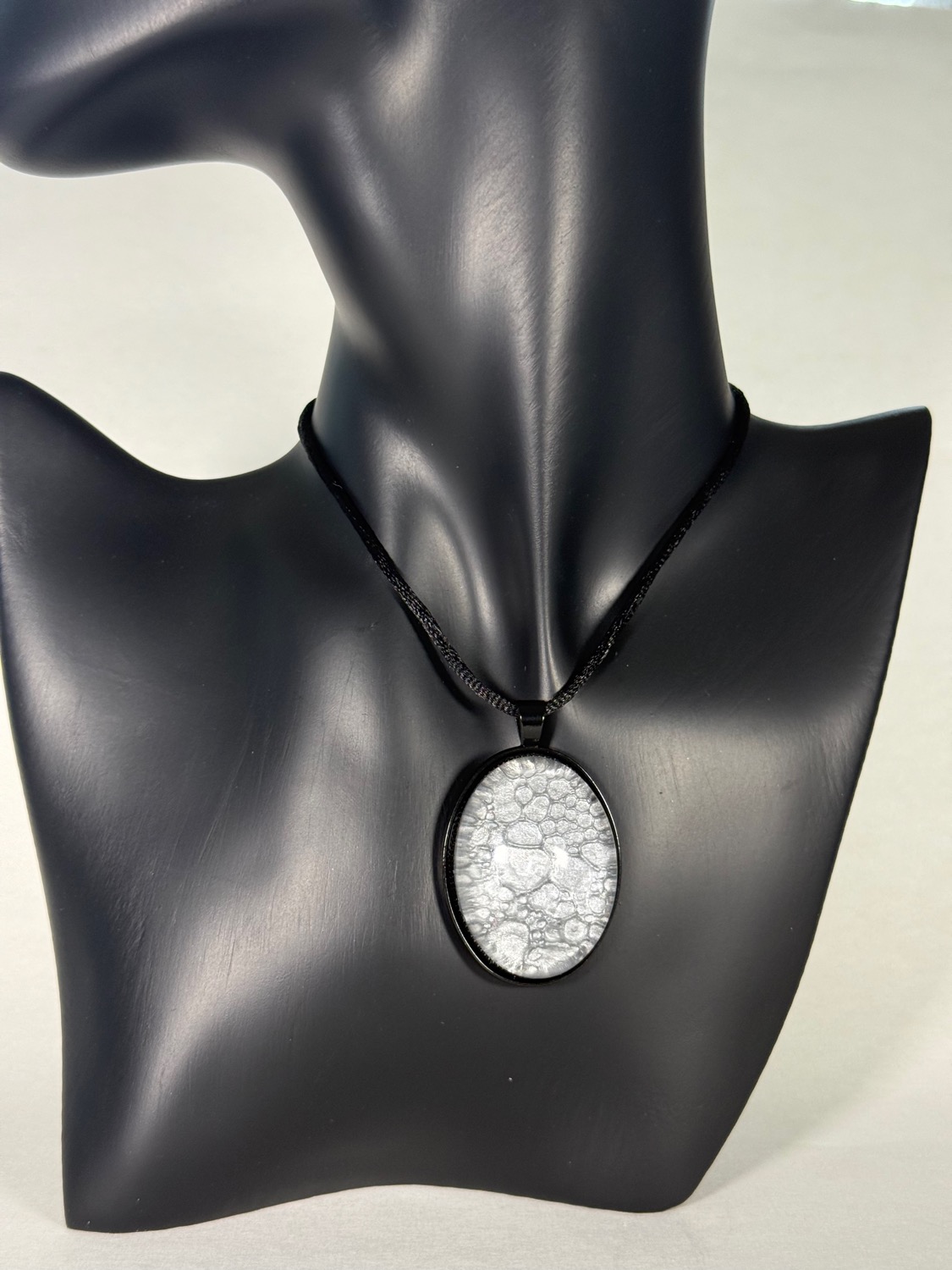 Silver bubble pendant view 2