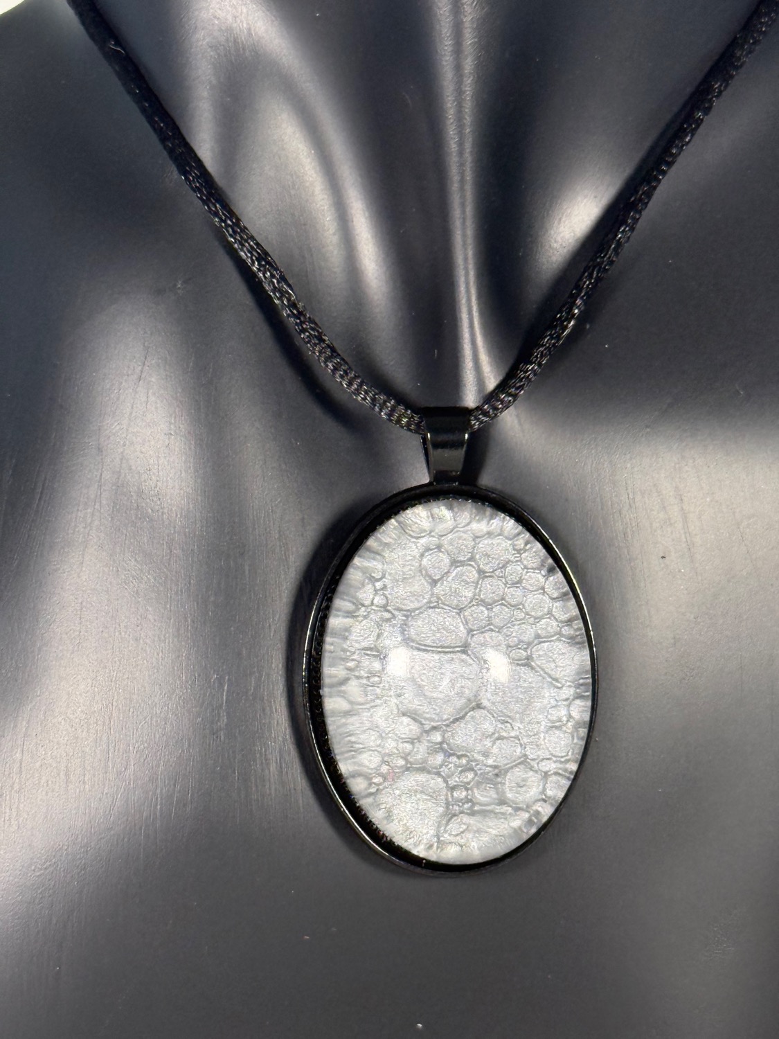 Silver bubble pendant view 3