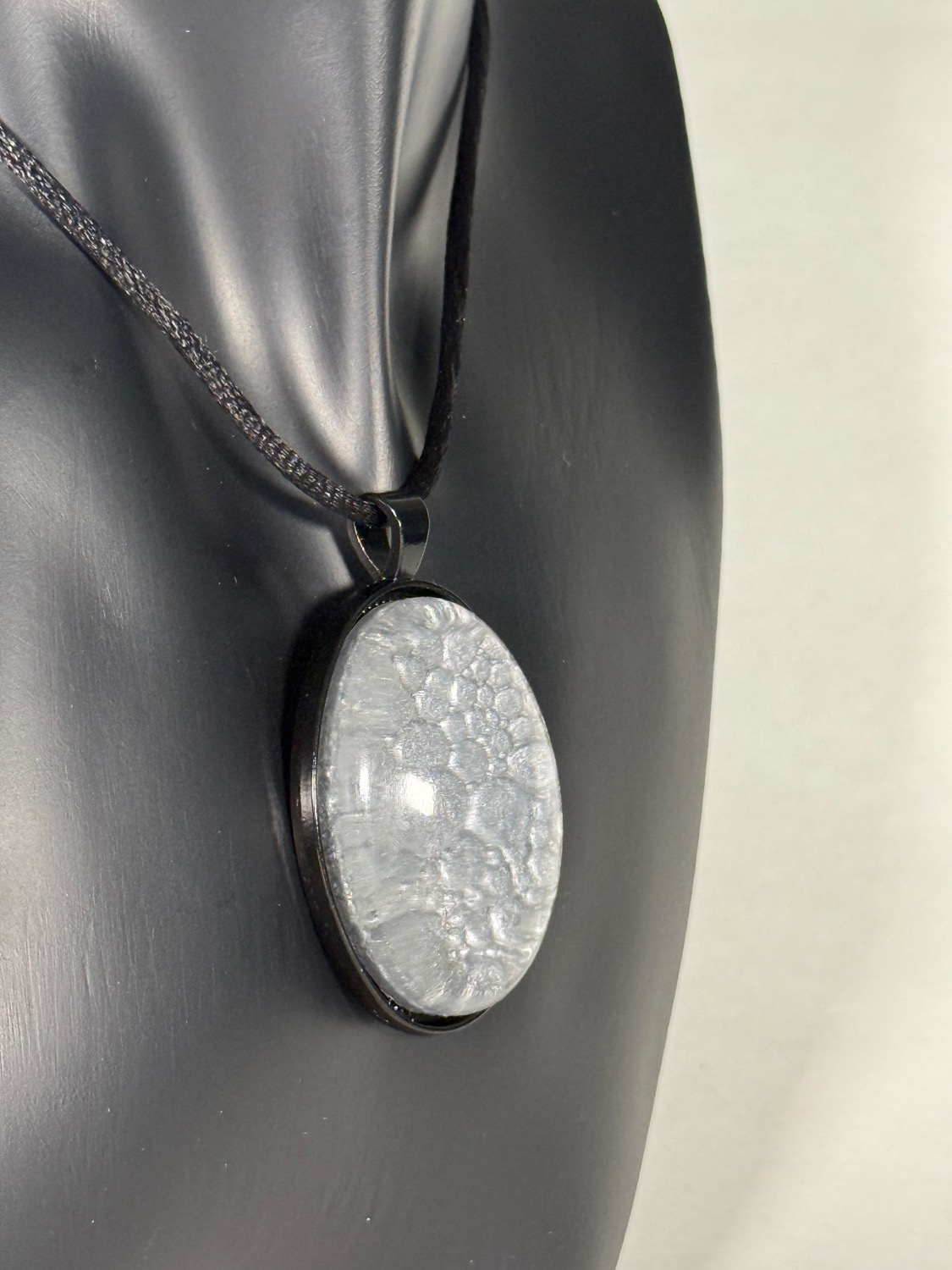 Silver bubble pendant view 4