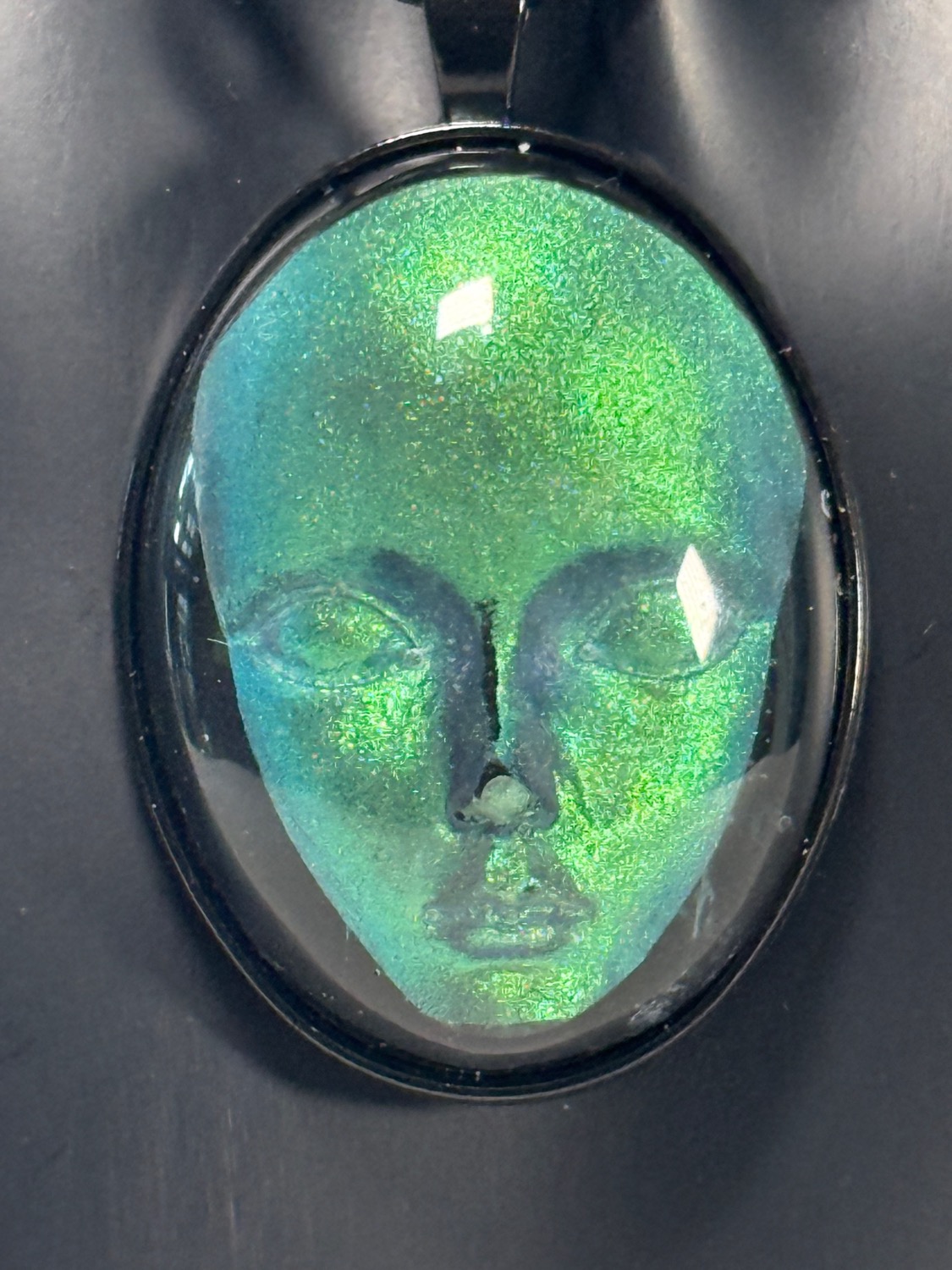 Mermaid oval pendant view 4