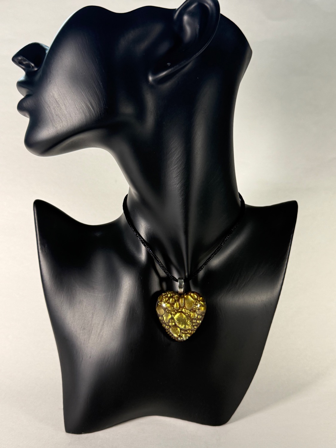 Gold bubble heart pendant