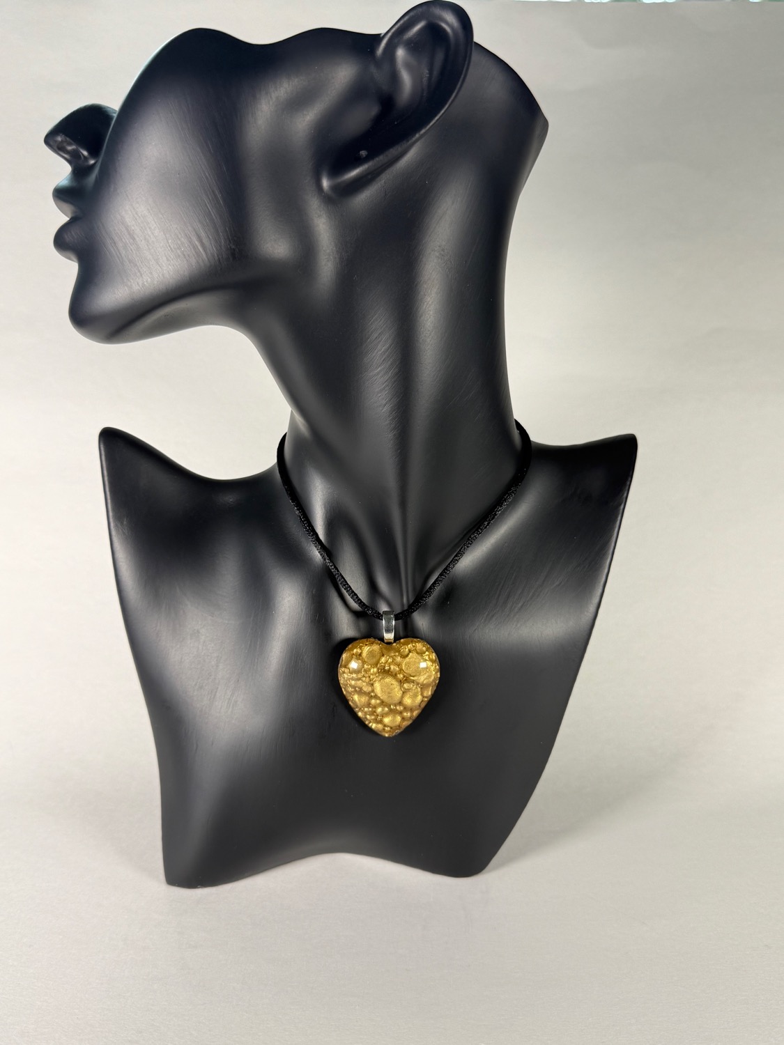 Bronze bubble heart pendant