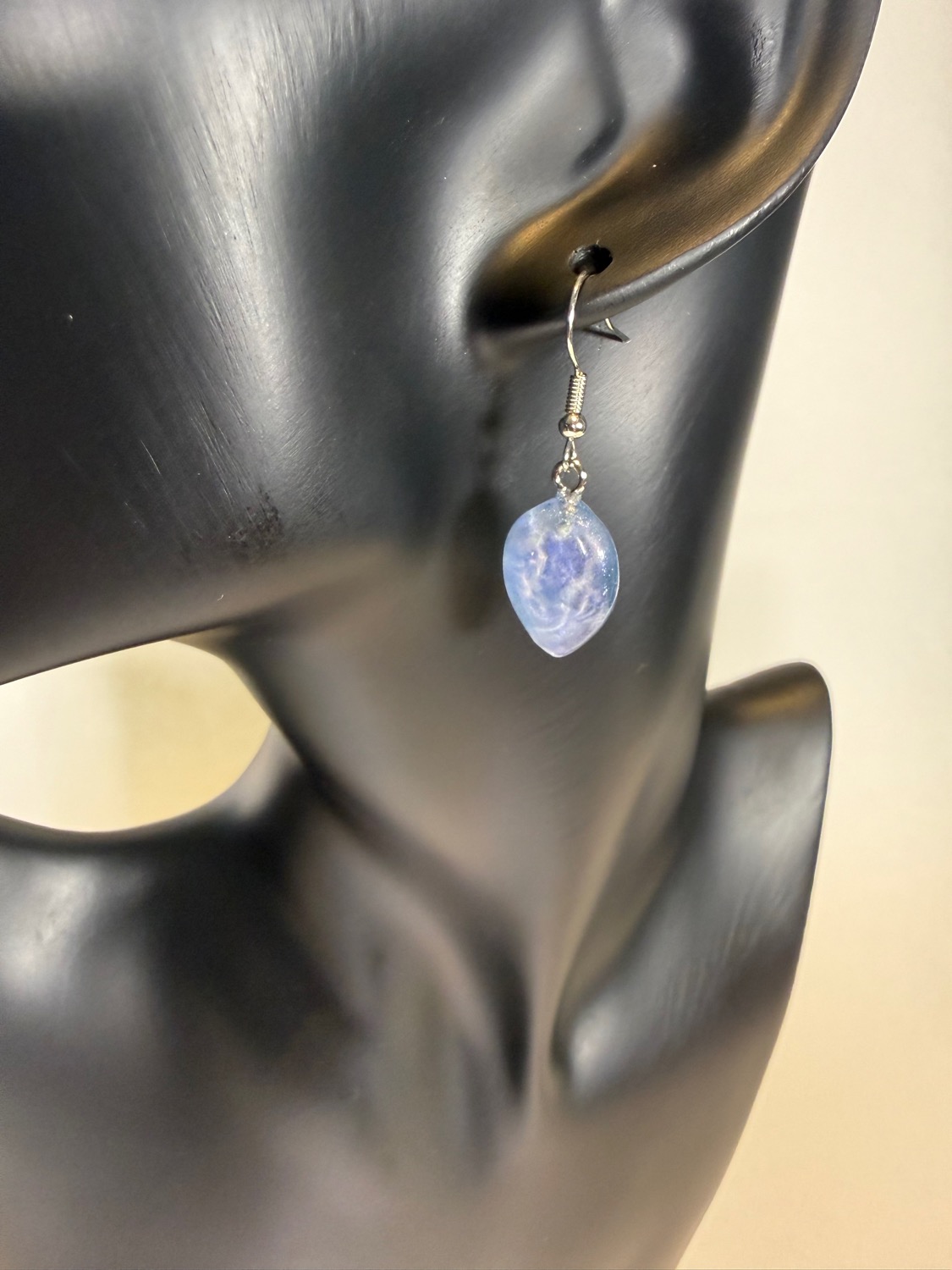 Periwinkle teardrop earrings view 2