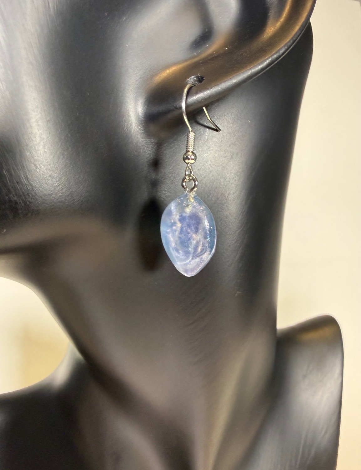 Periwinkle teardrop earrings view 3
