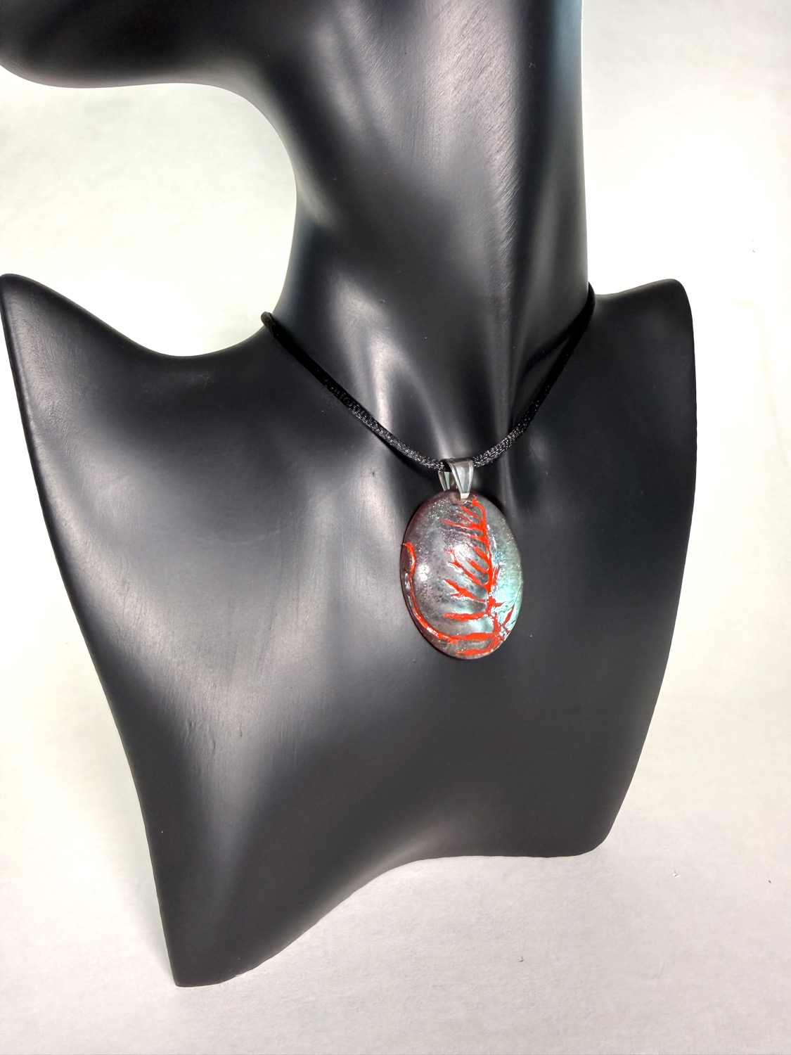 Coral branch pendant view 4