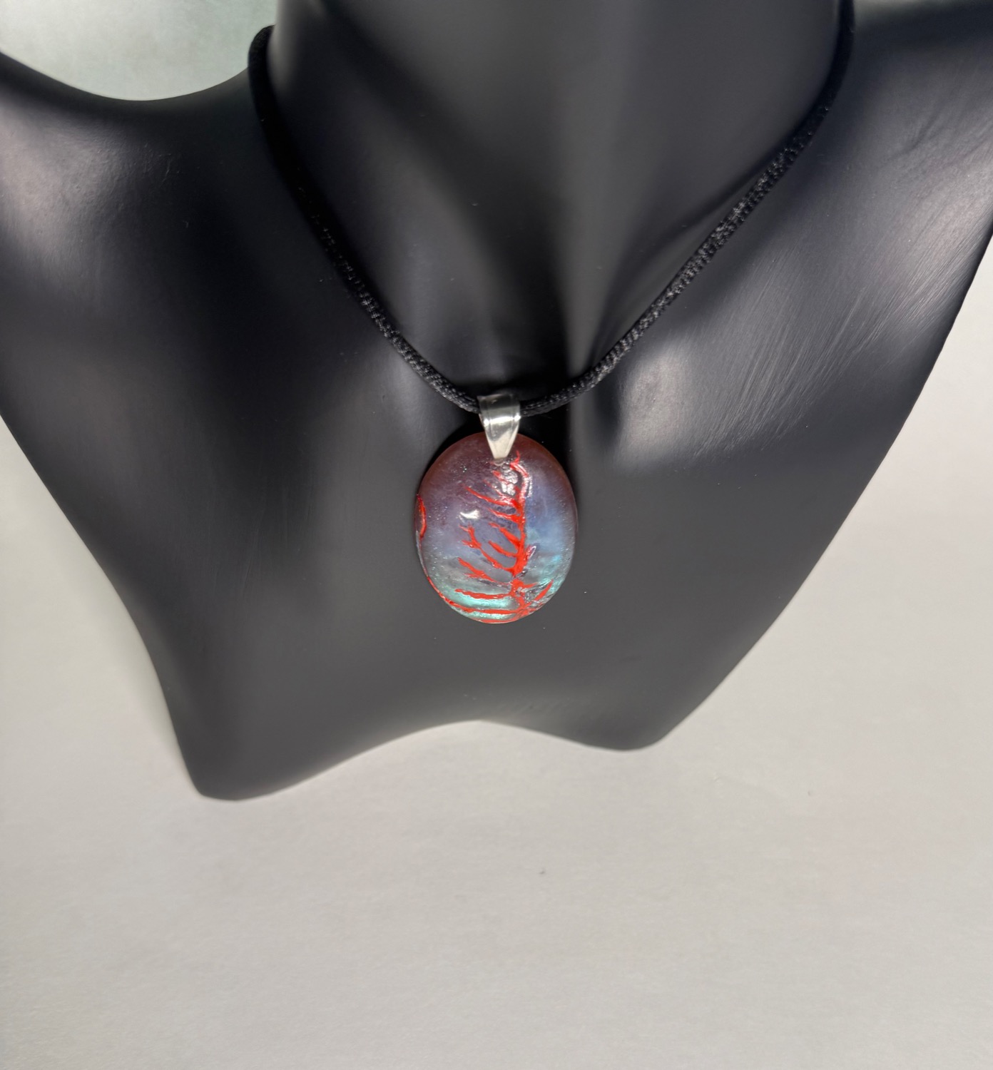 Coral branch pendant view 5