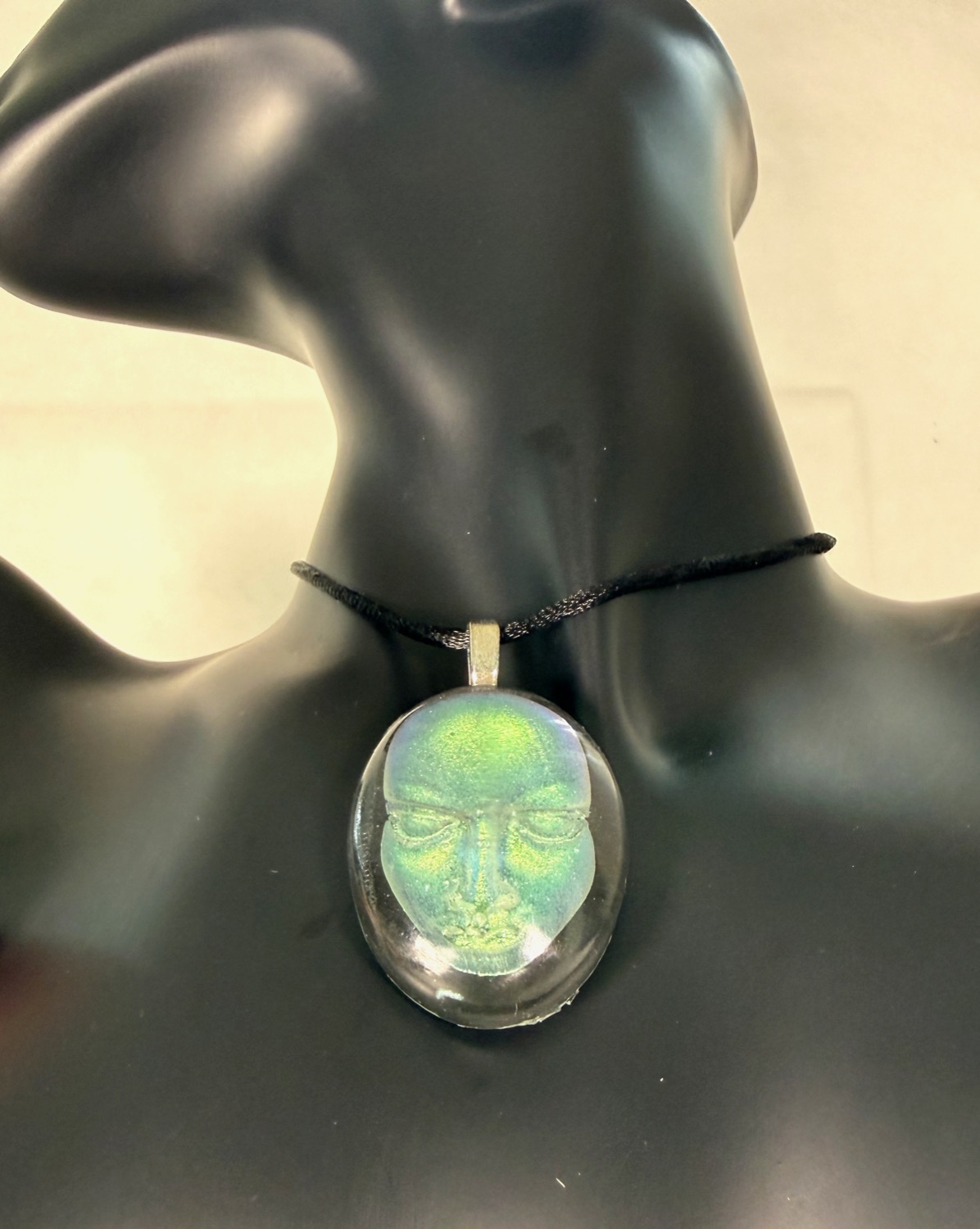 Teal moon pendant view 6