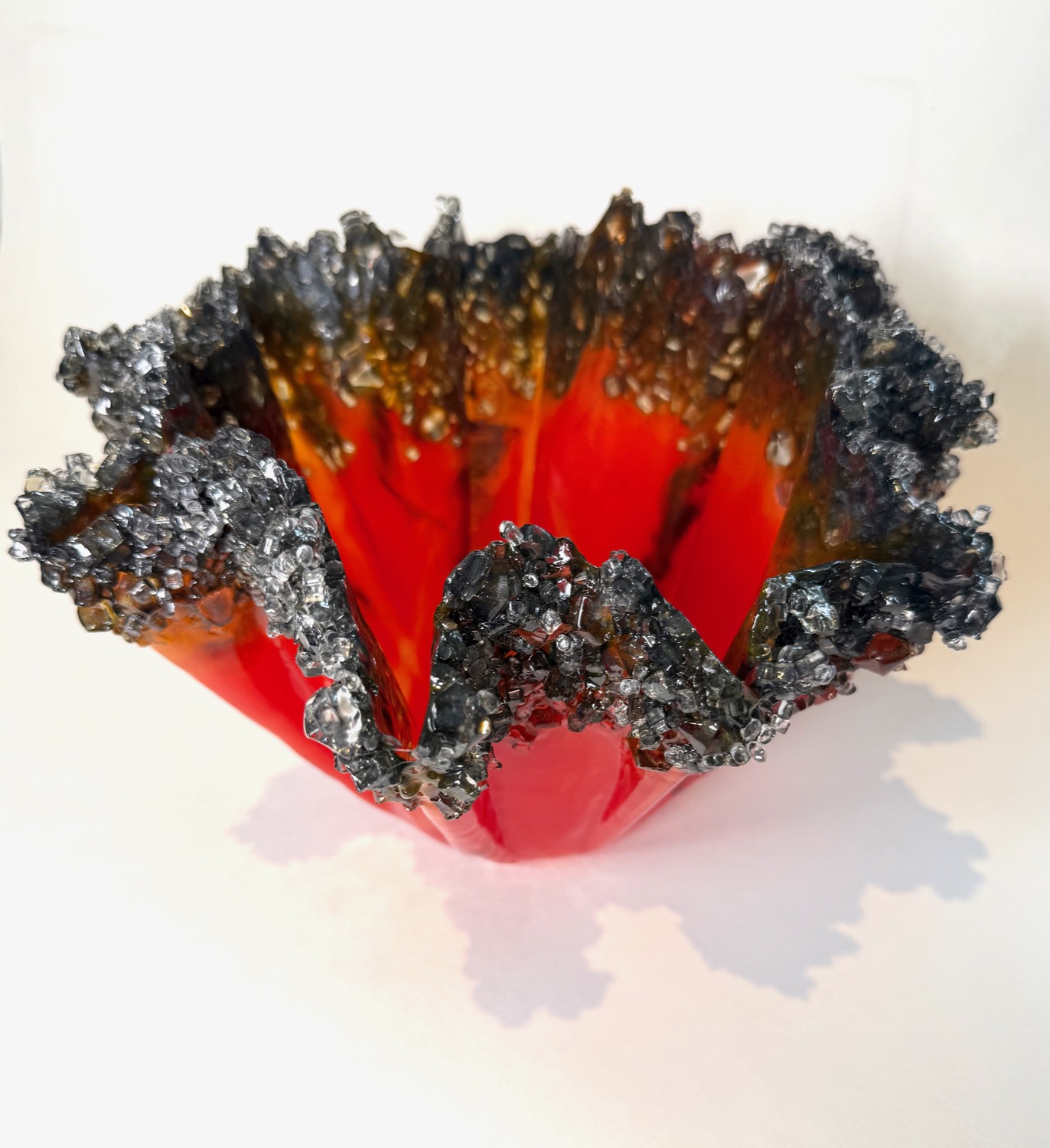 Red geode crystal view 4