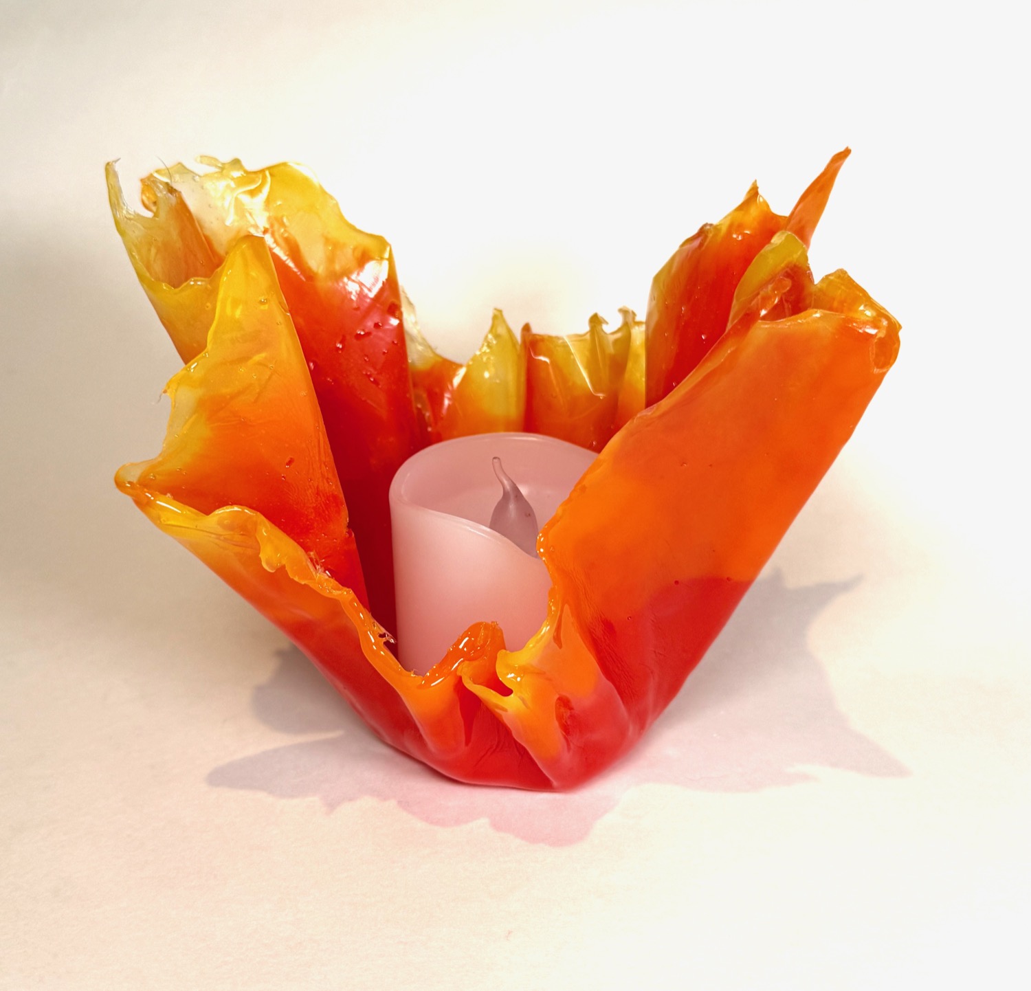 Flame ruffled bowl view 3