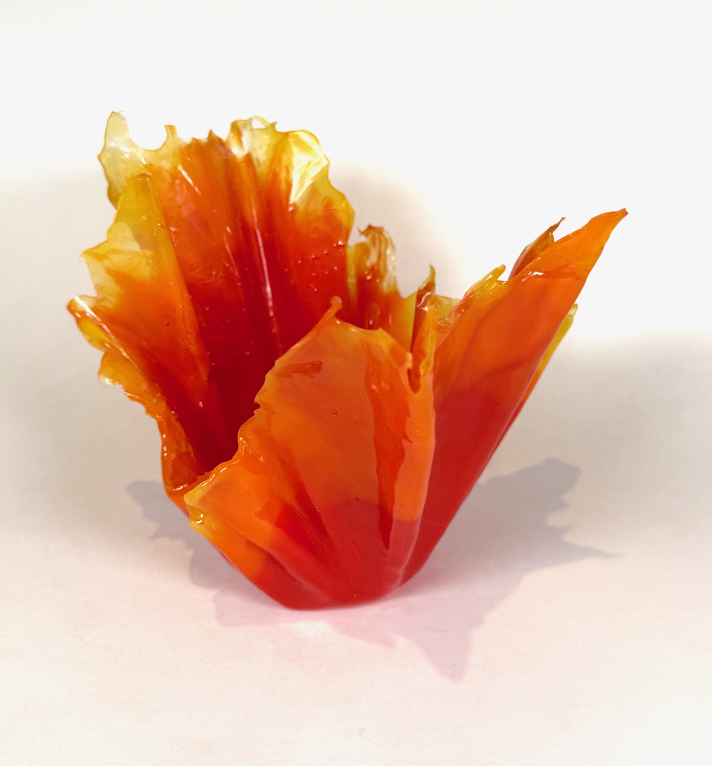 Flame ruffled bowl view 4