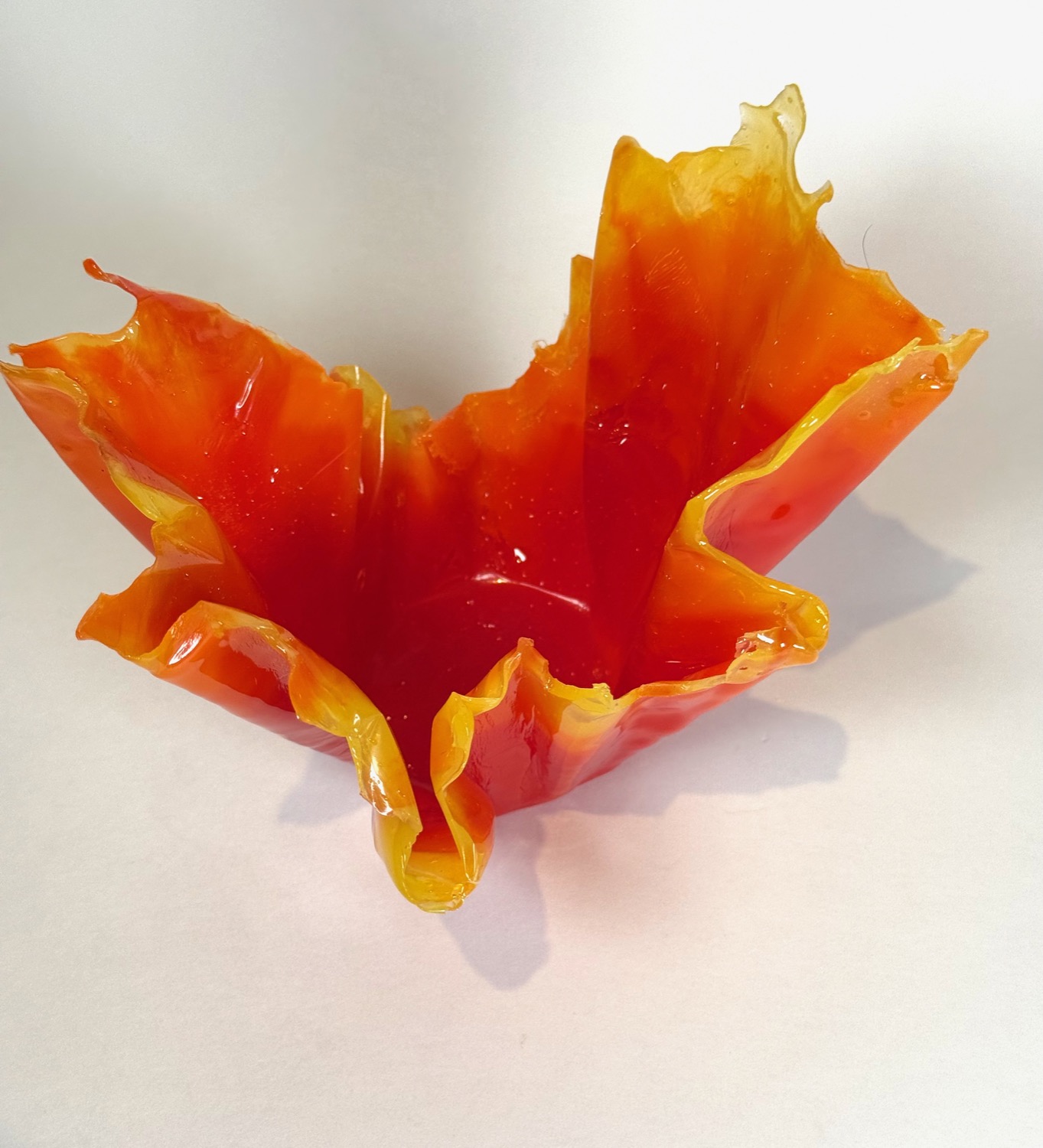 Flame ruffled bowl view 5