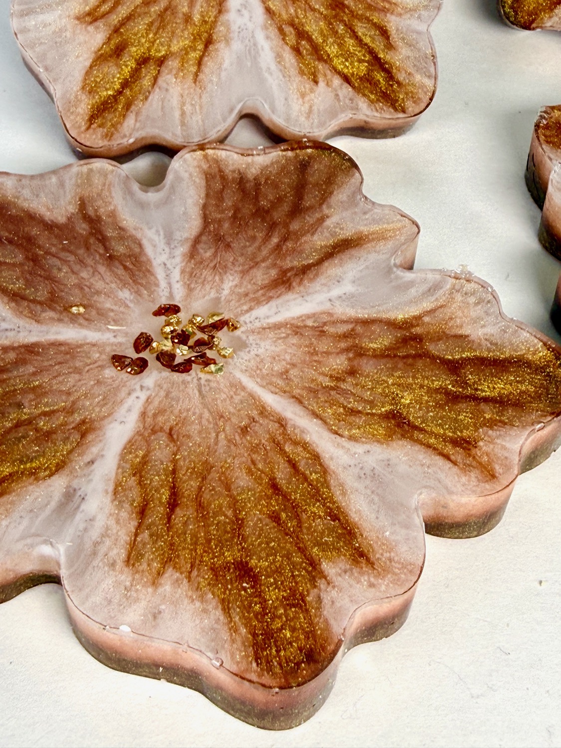 Gilded Petal coaster close-up