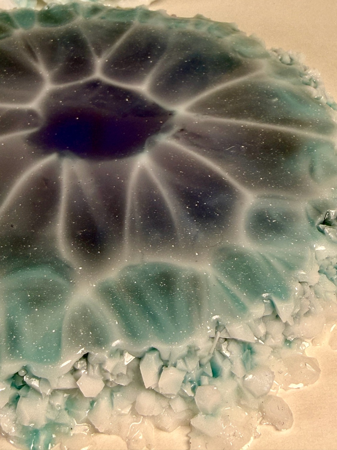 Ice Blue Geode coaster close-up