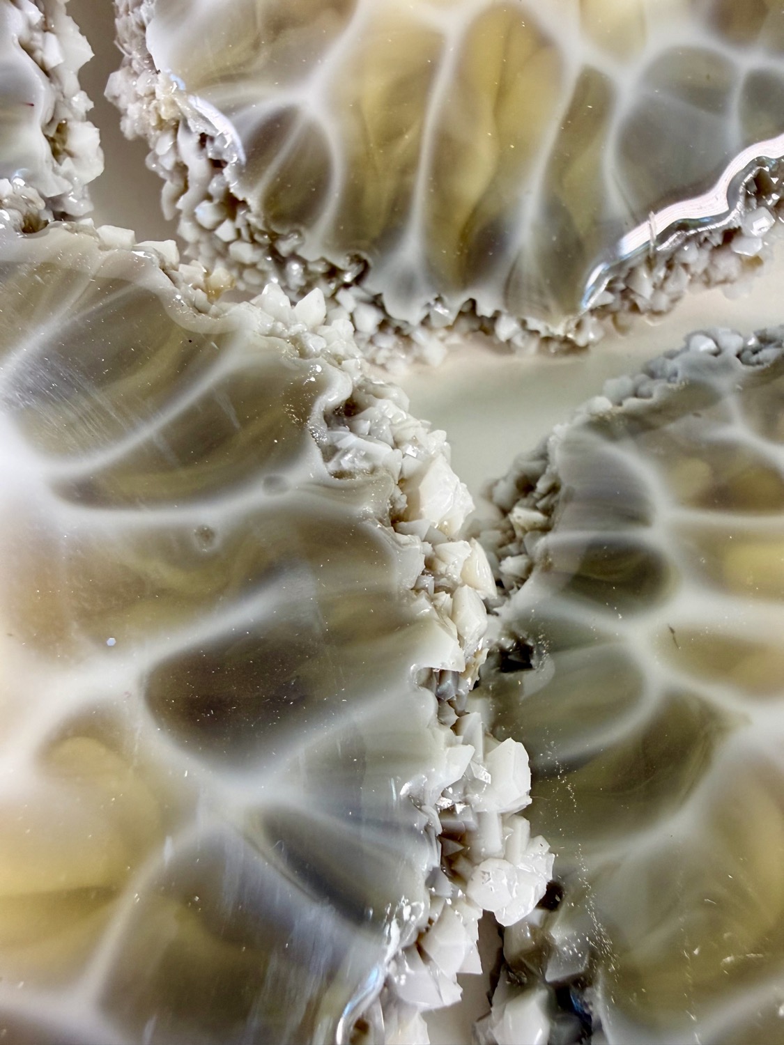 Stone Geode coaster crystal edge close-up