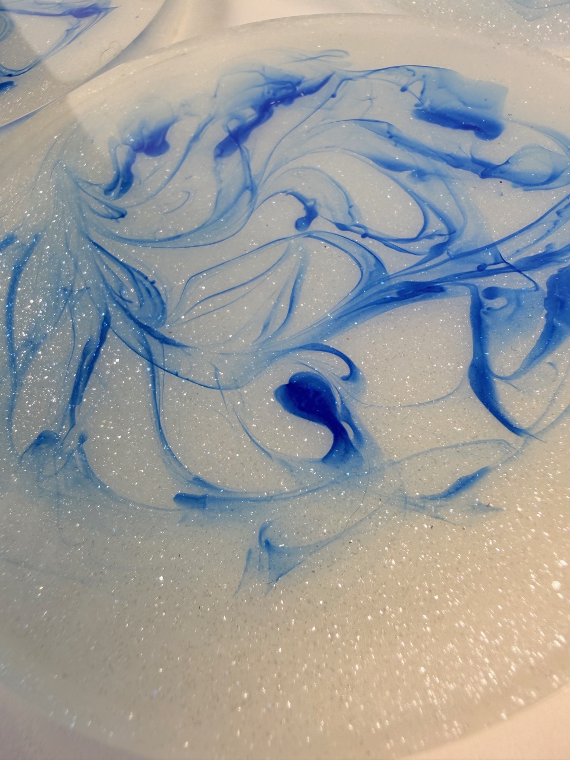 Blue Marble coaster swirl close-up