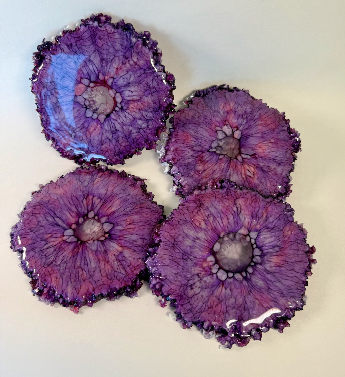 Amethyst Bloom coaster petal detail