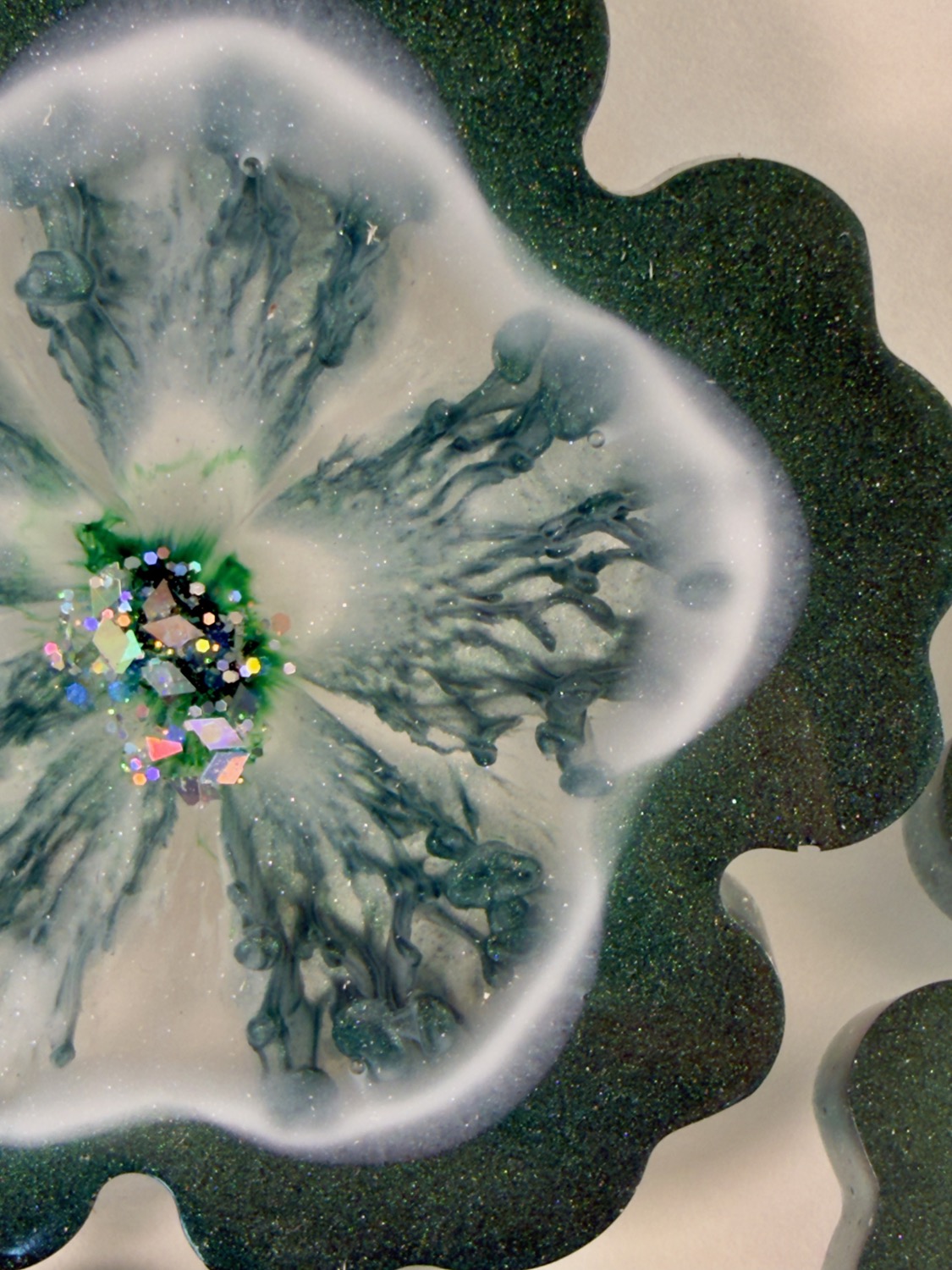 Forest Blossom coaster petal detail