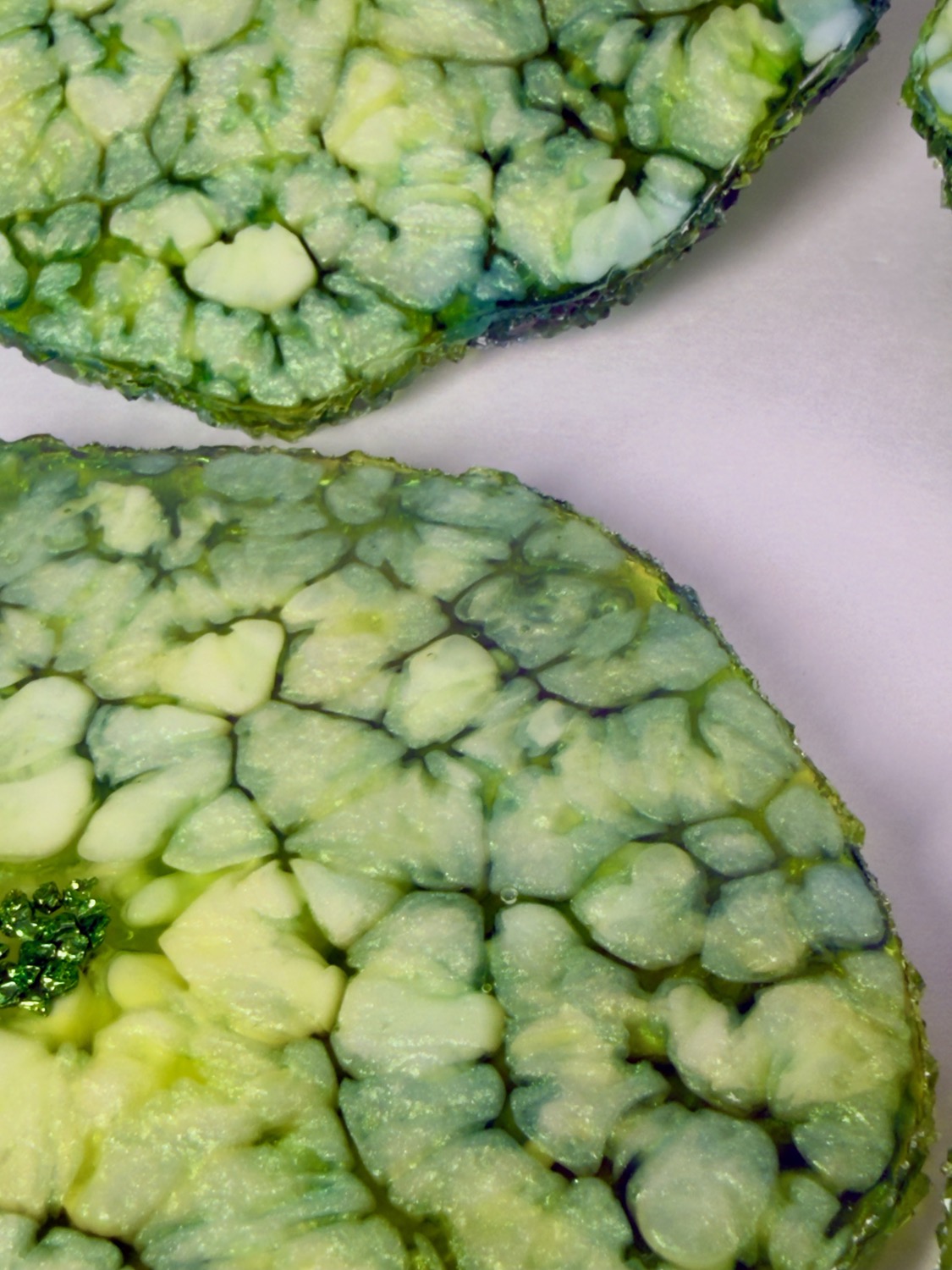 Jade Geode coaster crystal edge detail
