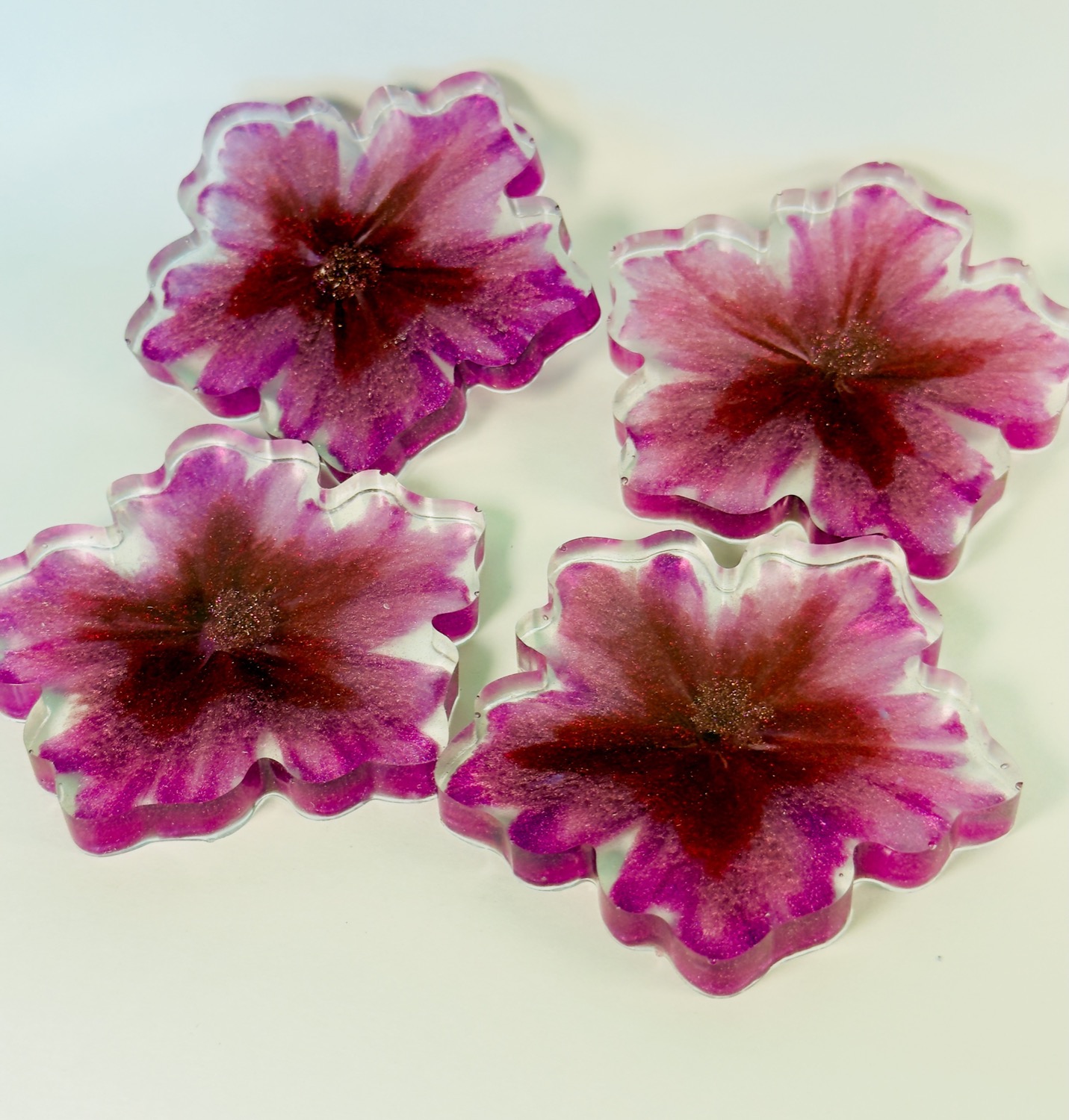 Orchid Blossom coasters studio view