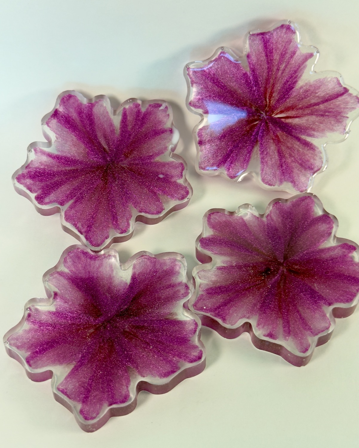 Orchid Blossom coasters studio view 2