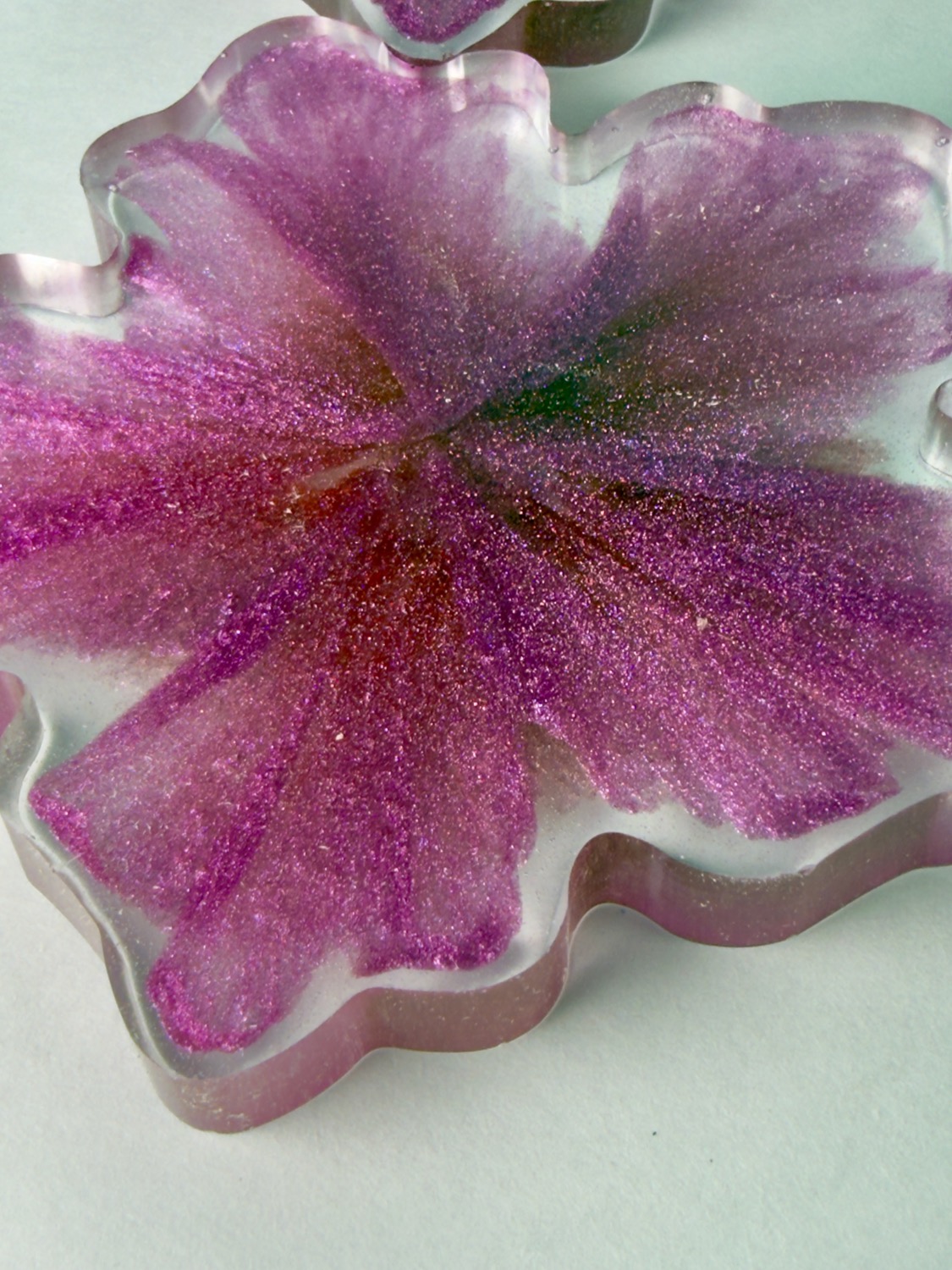Orchid Blossom coaster macro detail