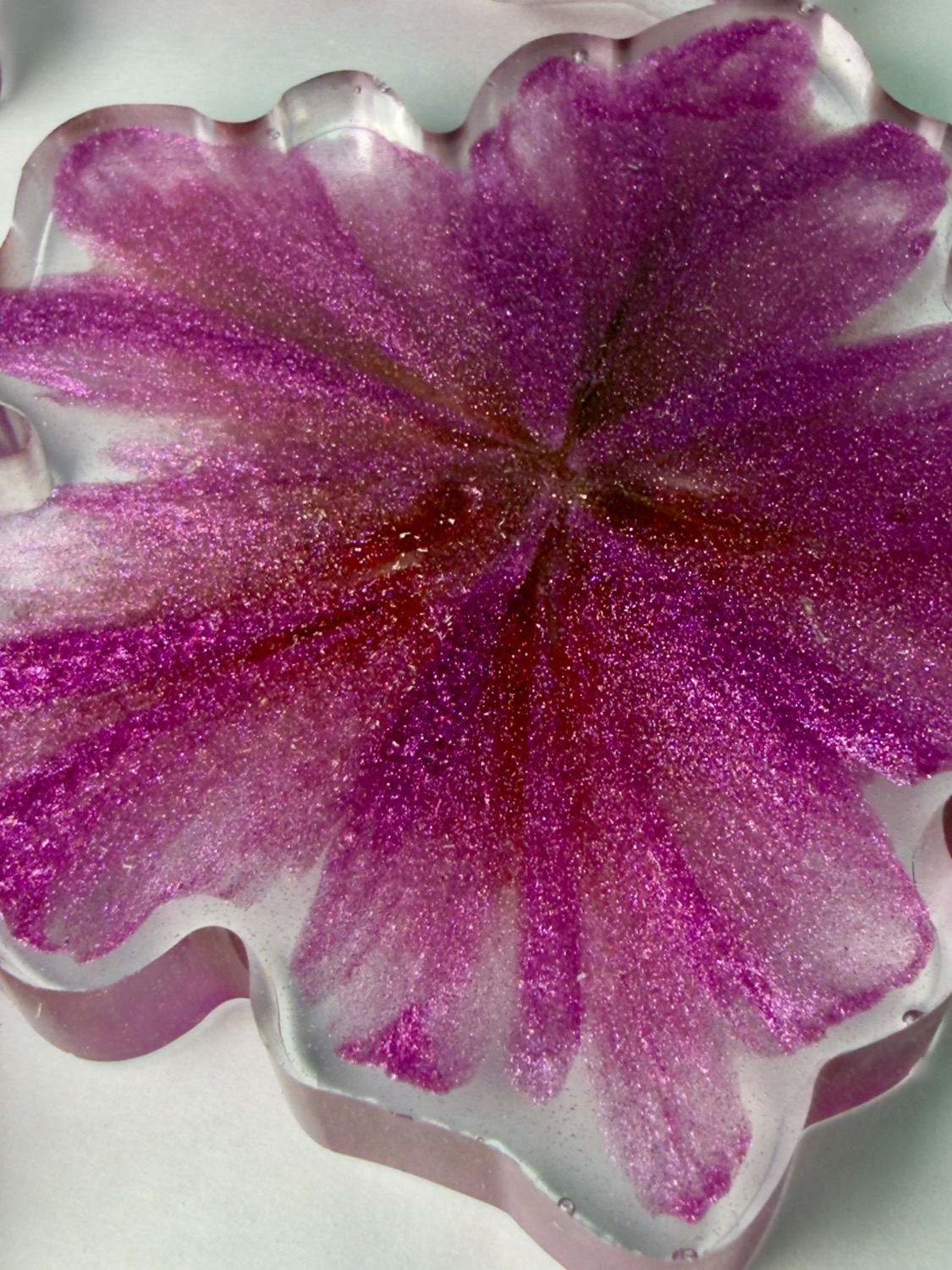 Orchid Blossom coaster sparkle close-up