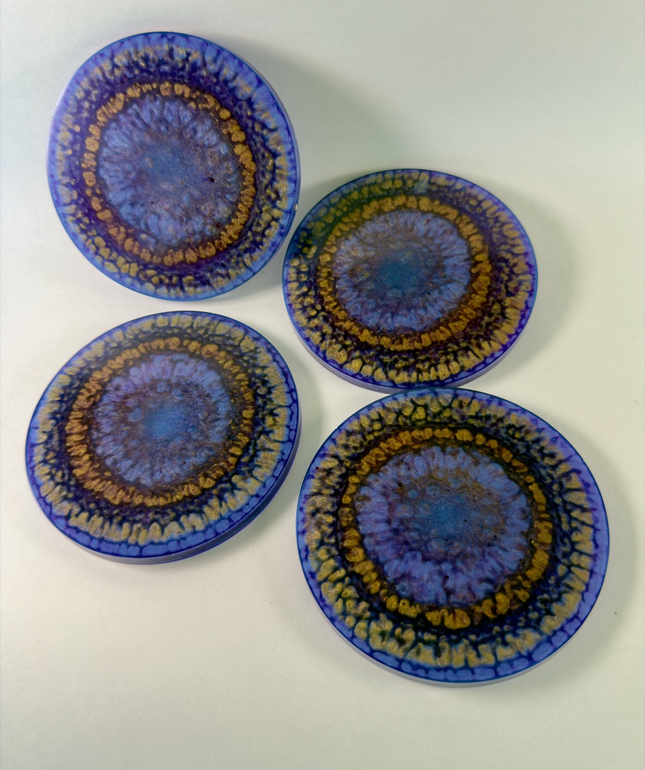Royal Mandala coasters studio view