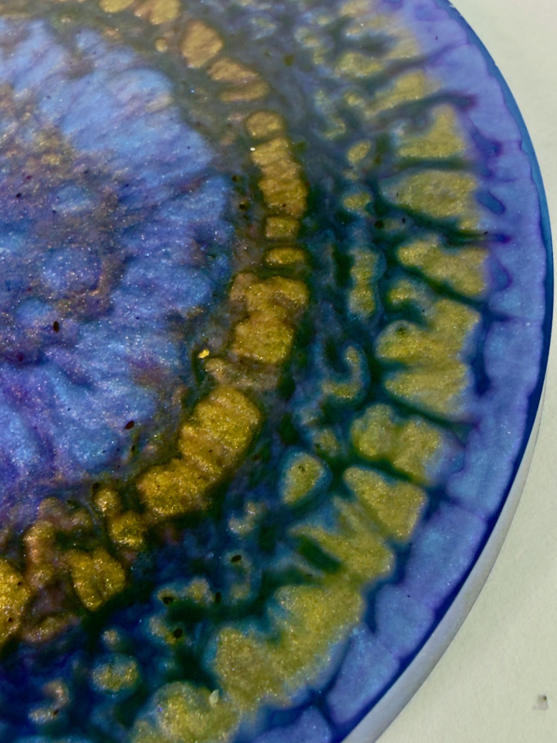 Royal Mandala coaster gold ring close-up