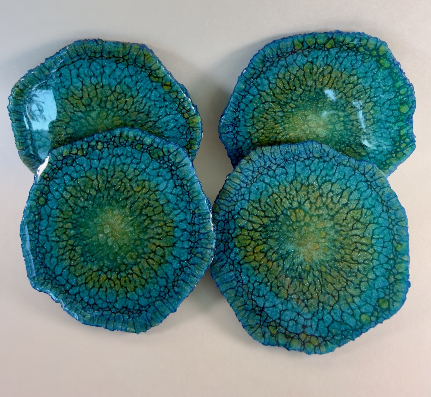 Lagoon Geode coasters studio view