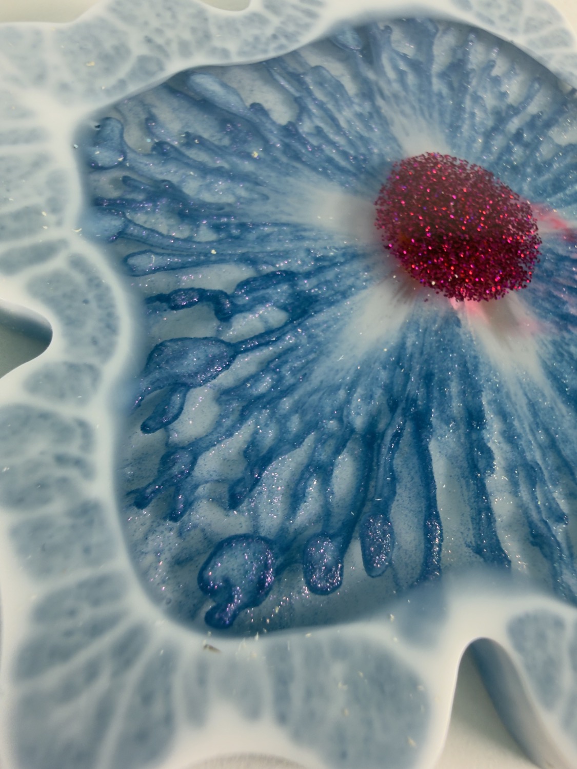 Cornflower Blossom coaster petal detail