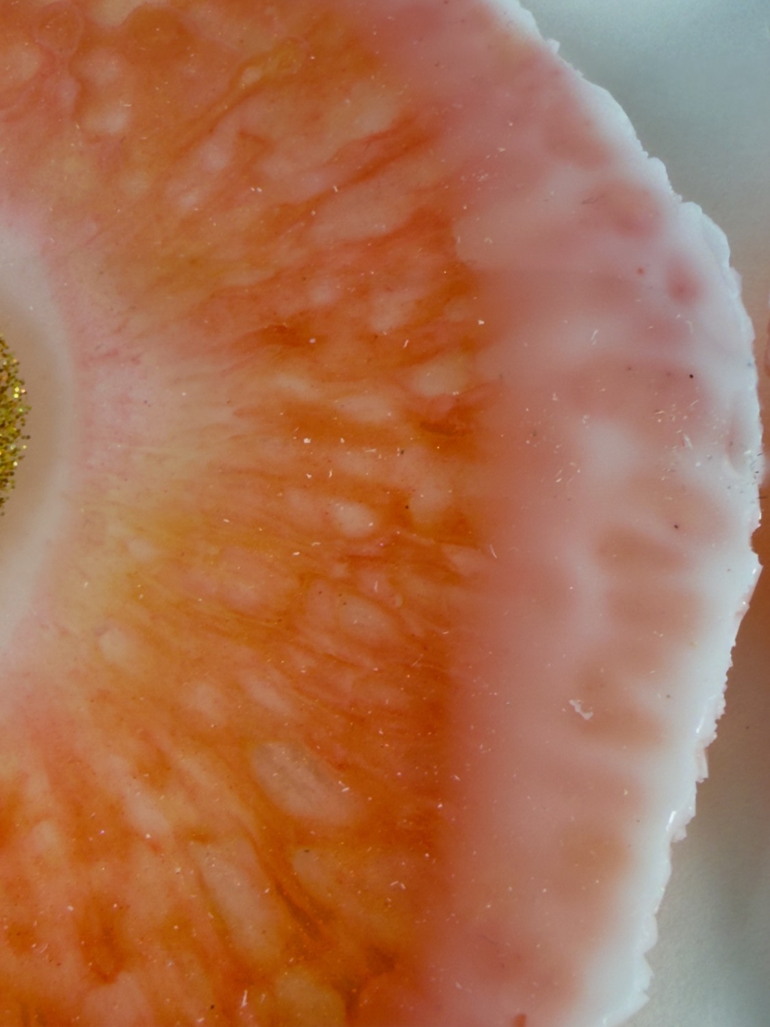 Coral Sunburst coaster petal detail