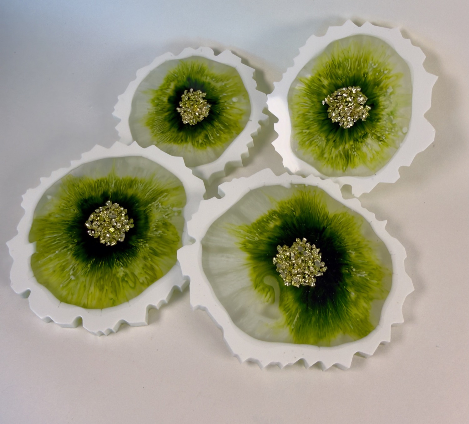Meadow Blossom coasters studio view