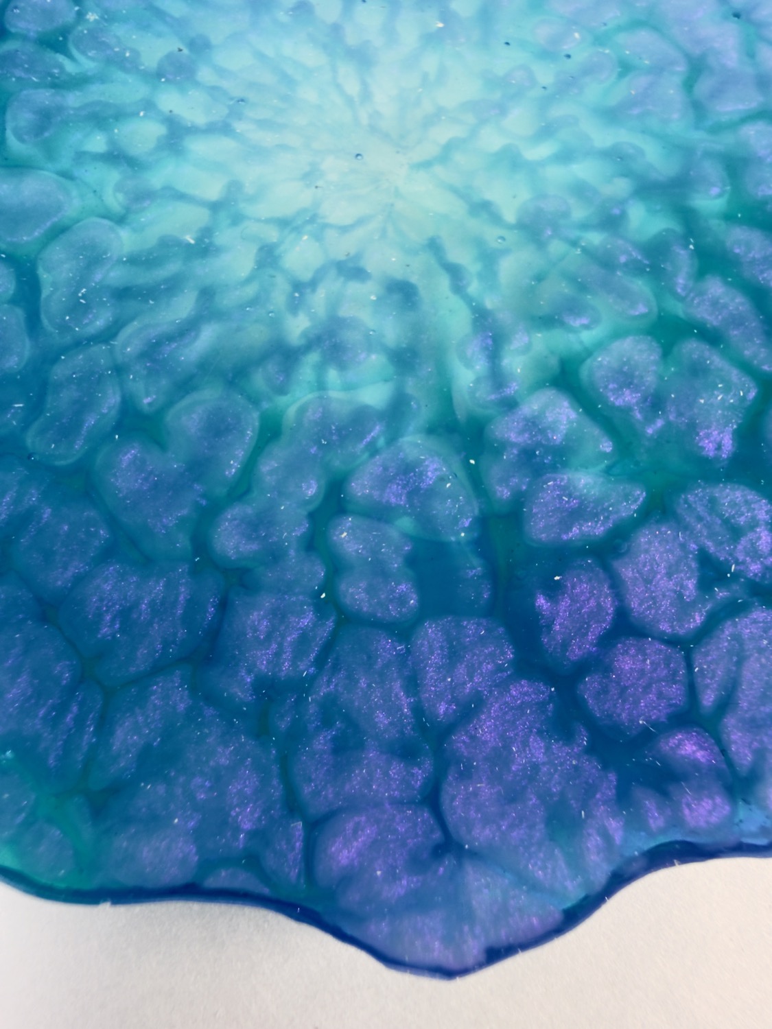 Peacock Blossom coaster cell pattern close-up