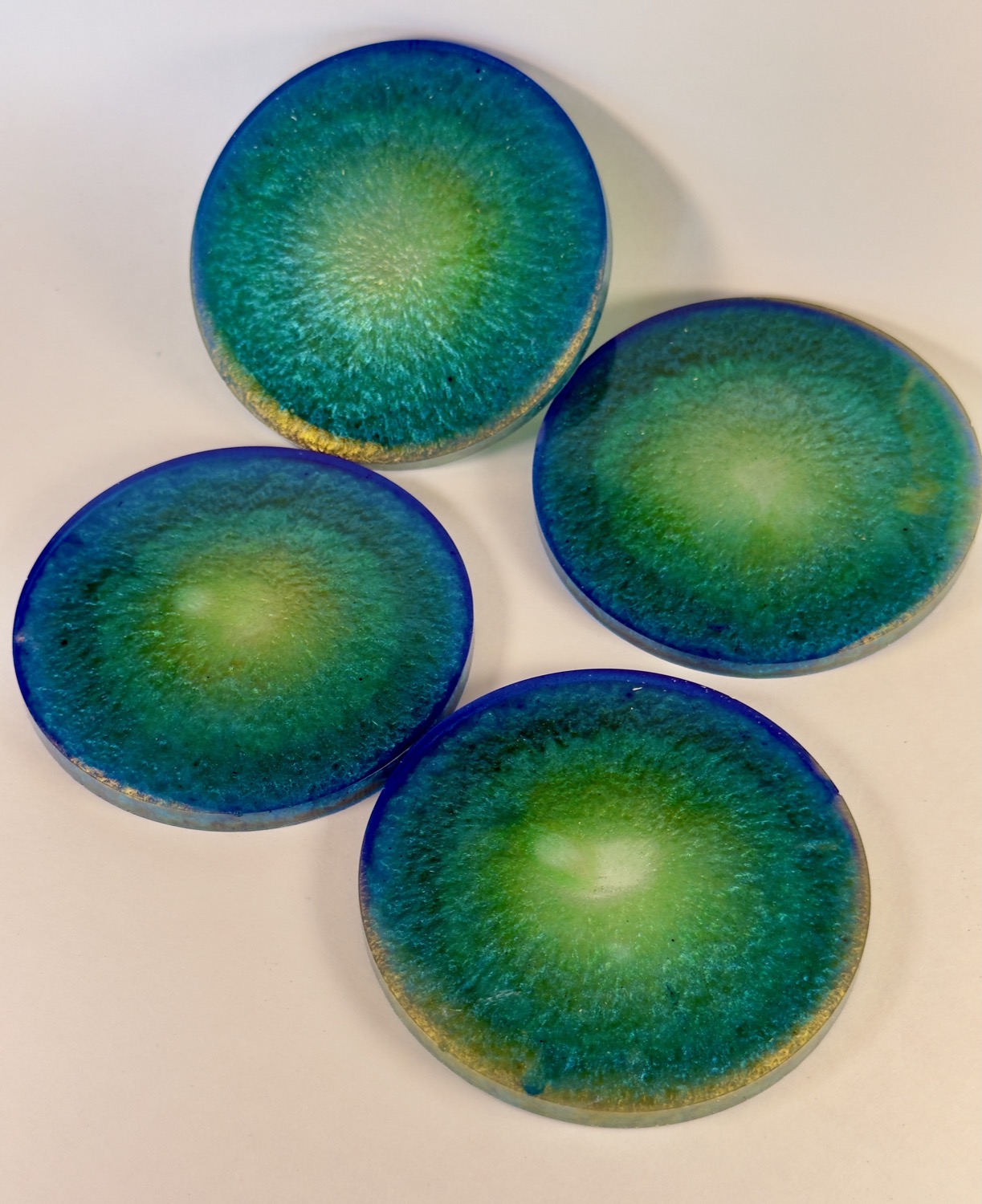 Mermaid Geode coasters studio view