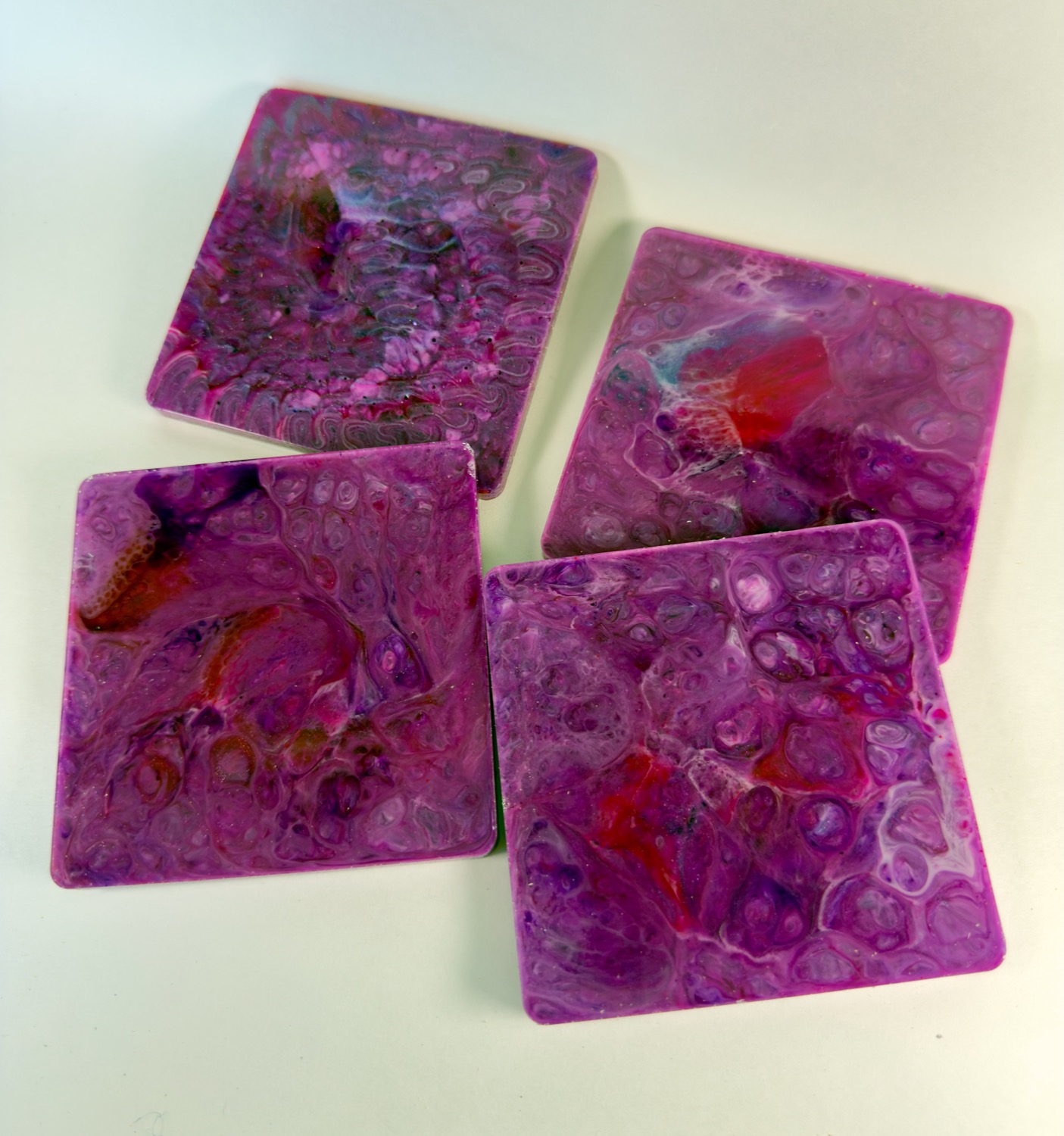 Berry Marble coasters studio view