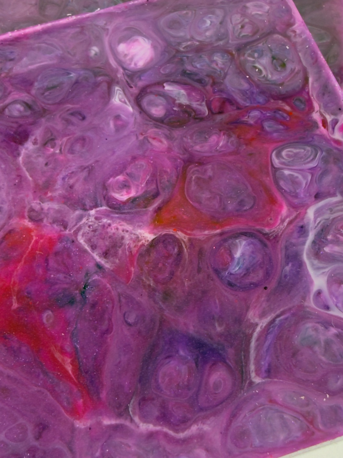 Berry Marble coaster cell pattern close-up