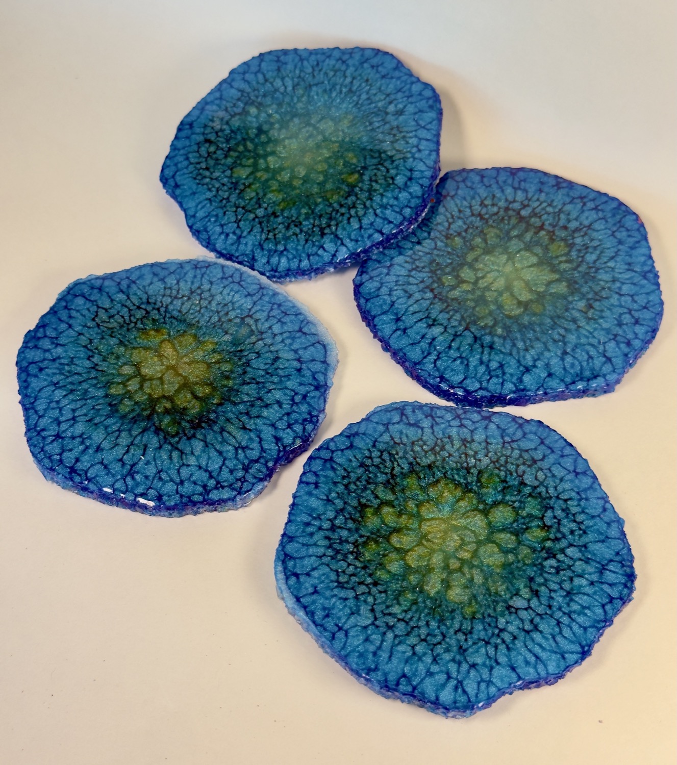 Cobalt Bloom coasters studio view