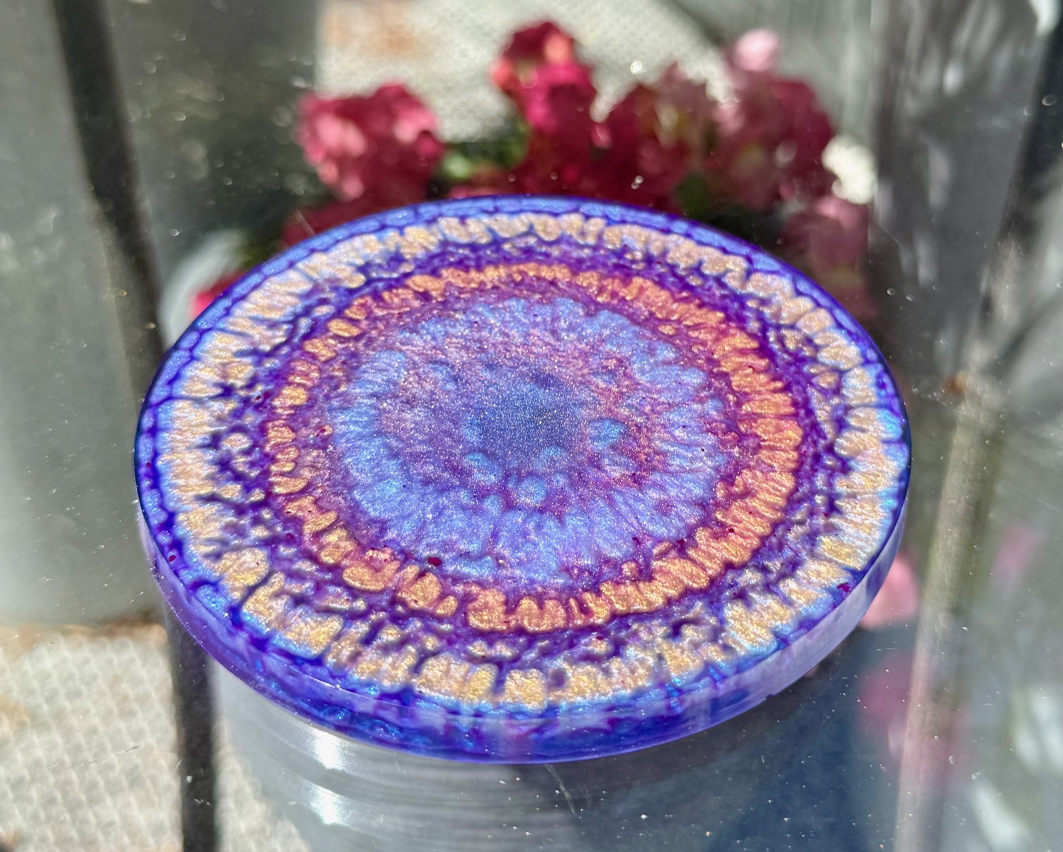 Royal Mandala coaster outdoor view