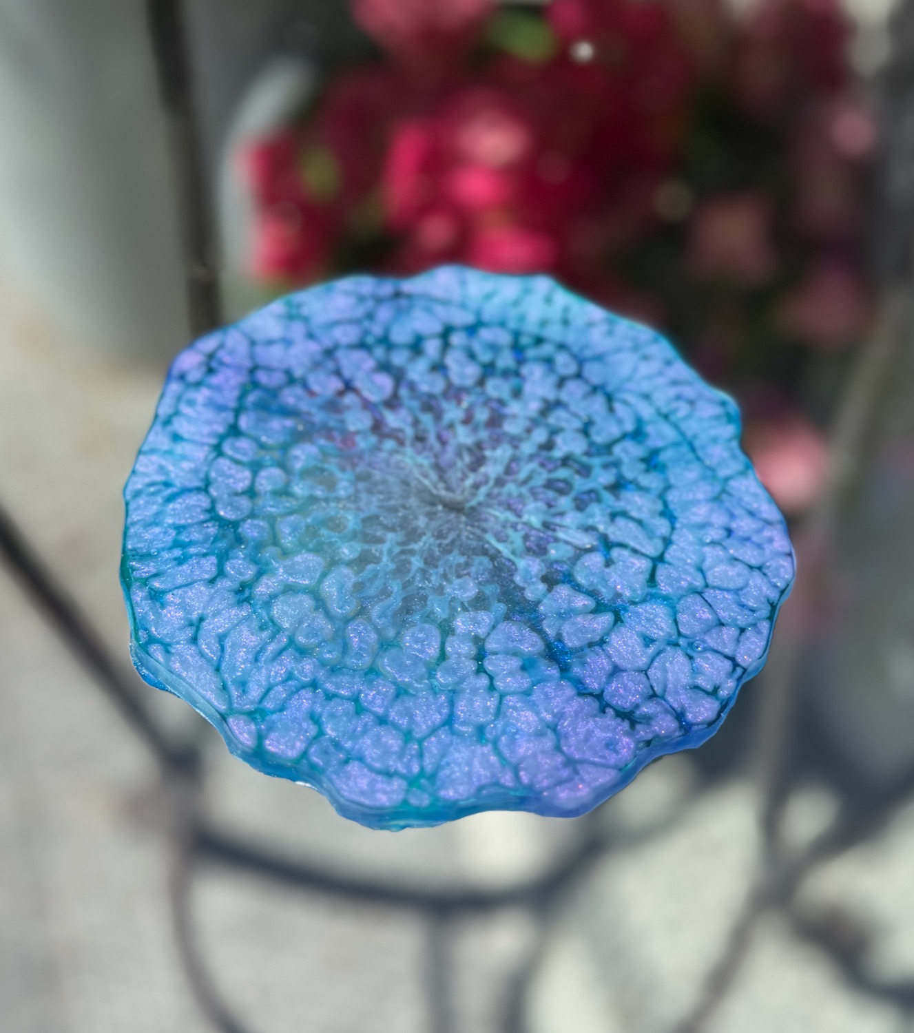 Peacock Blossom coaster outdoor view